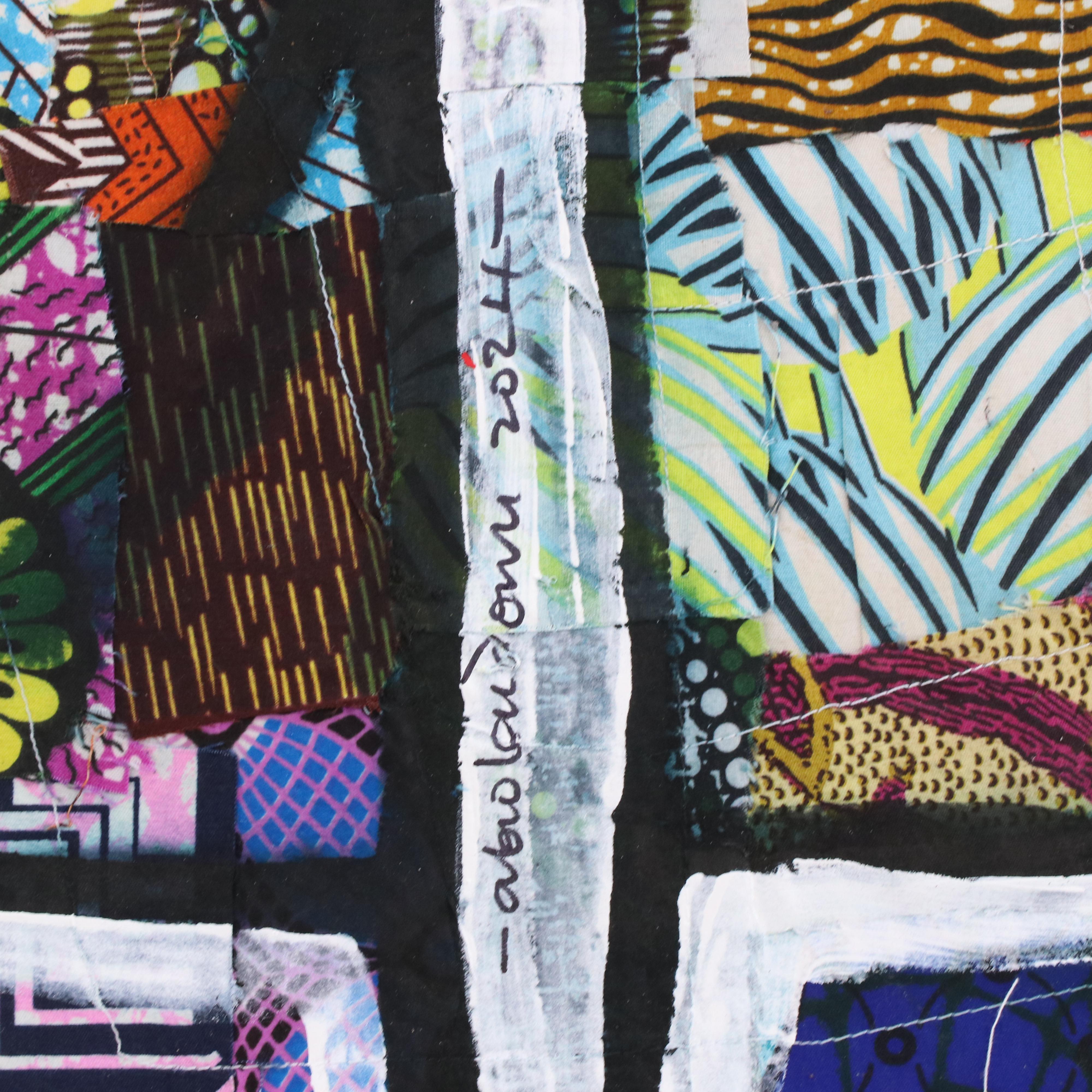 Abiola Idowu Figurative Mixed Media Painting "Sugar in My Coffee," 2024