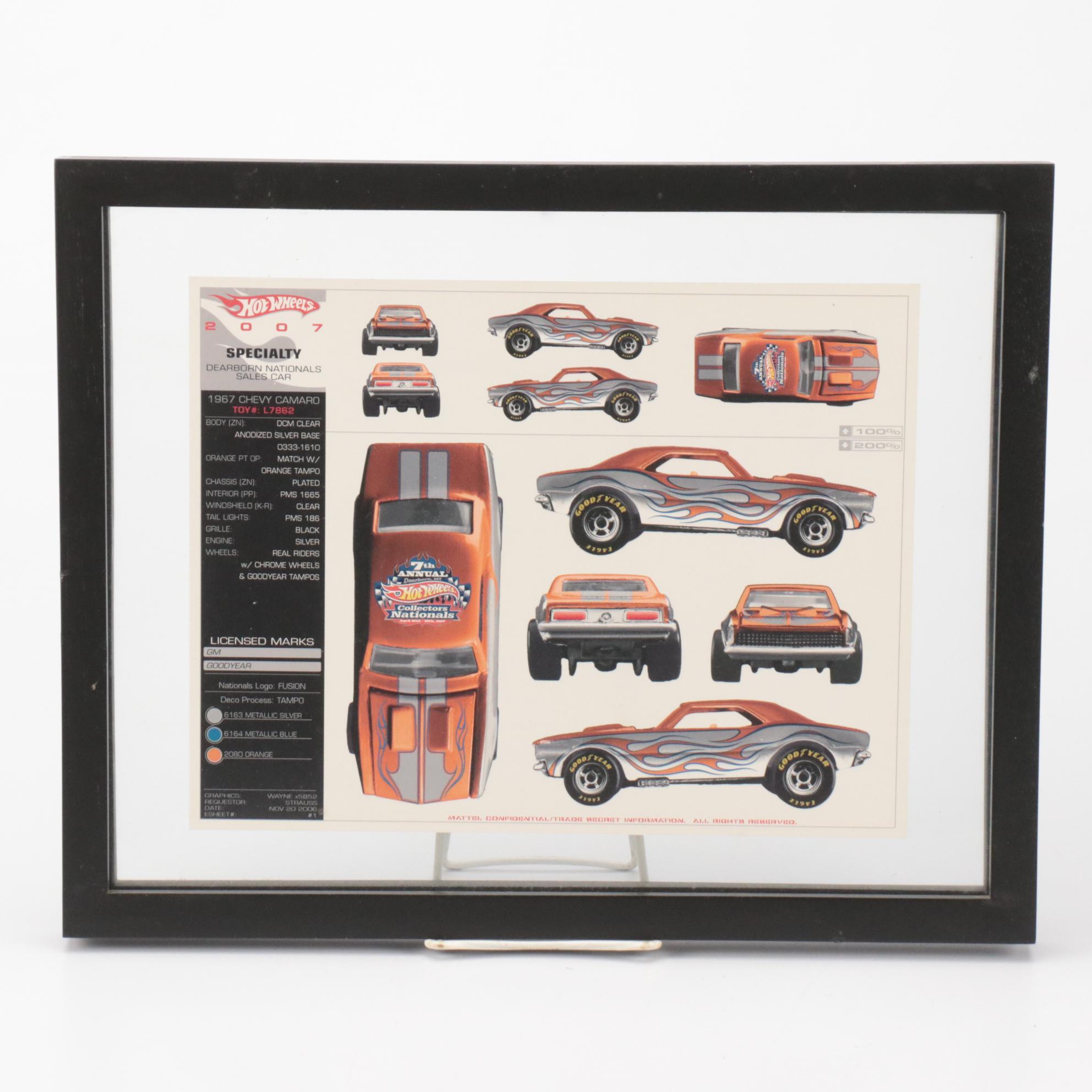 Hot Wheels Toy Cars, Collector's Cases and Framed Prints
