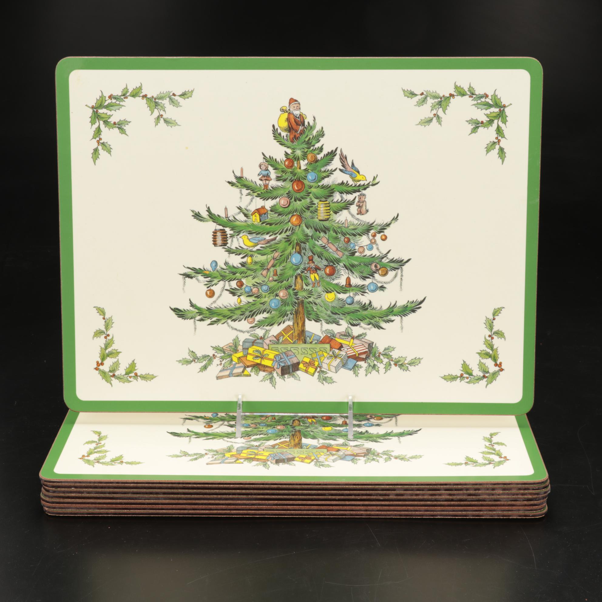 Spode "Christmas Tree" Placemats, Libbey "Holly & Ribbon" Water Goblets & More