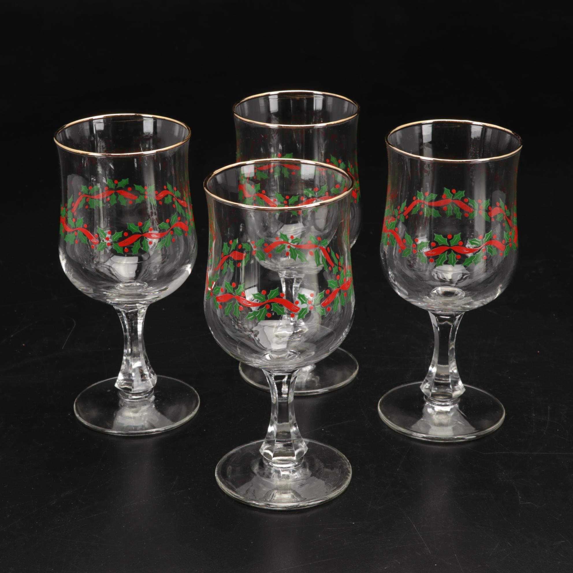 Spode "Christmas Tree" Placemats, Libbey "Holly & Ribbon" Water Goblets & More