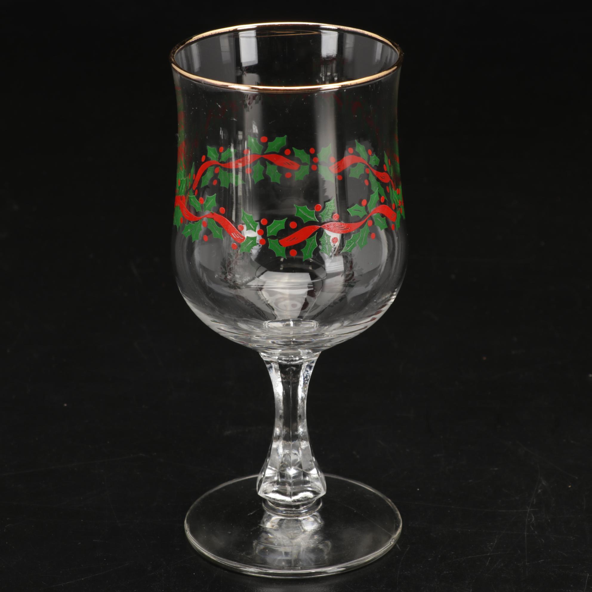 Spode "Christmas Tree" Placemats, Libbey "Holly & Ribbon" Water Goblets & More