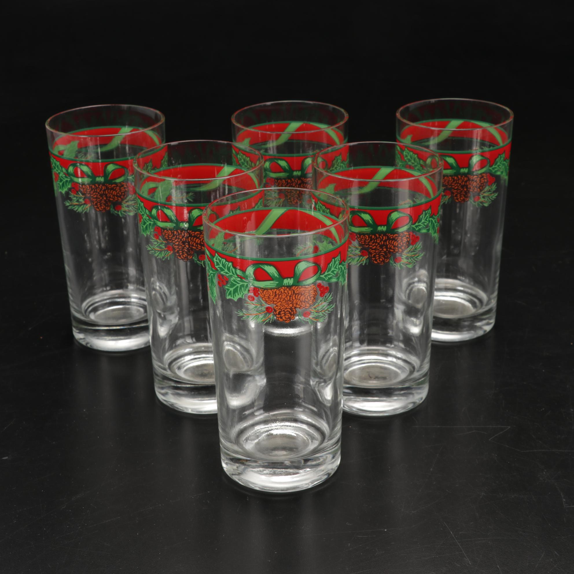 Spode "Christmas Tree" Placemats, Libbey "Holly & Ribbon" Water Goblets & More