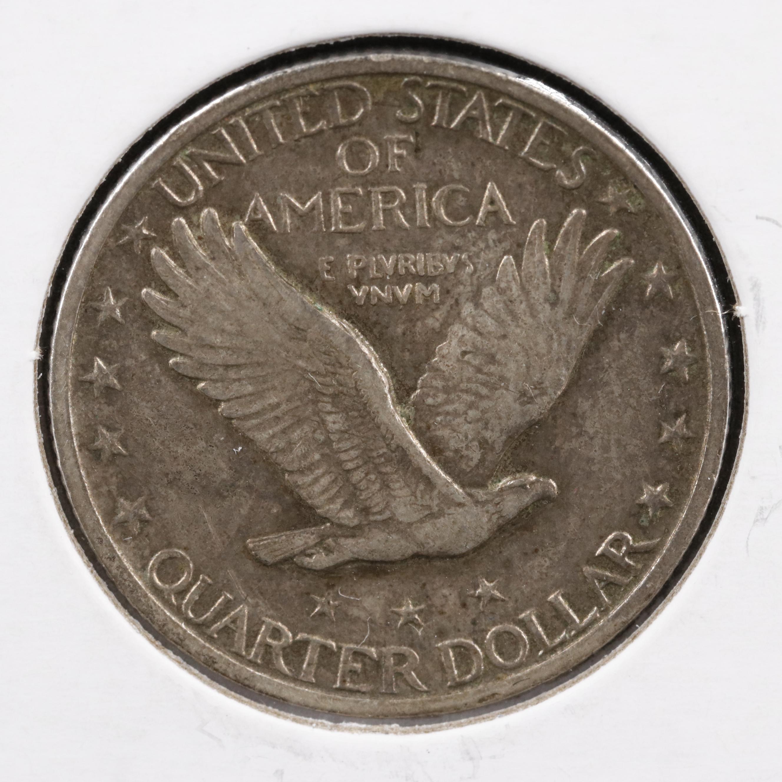 Three Different Standing Liberty Quarter Dollars 1918-S, 1920, and