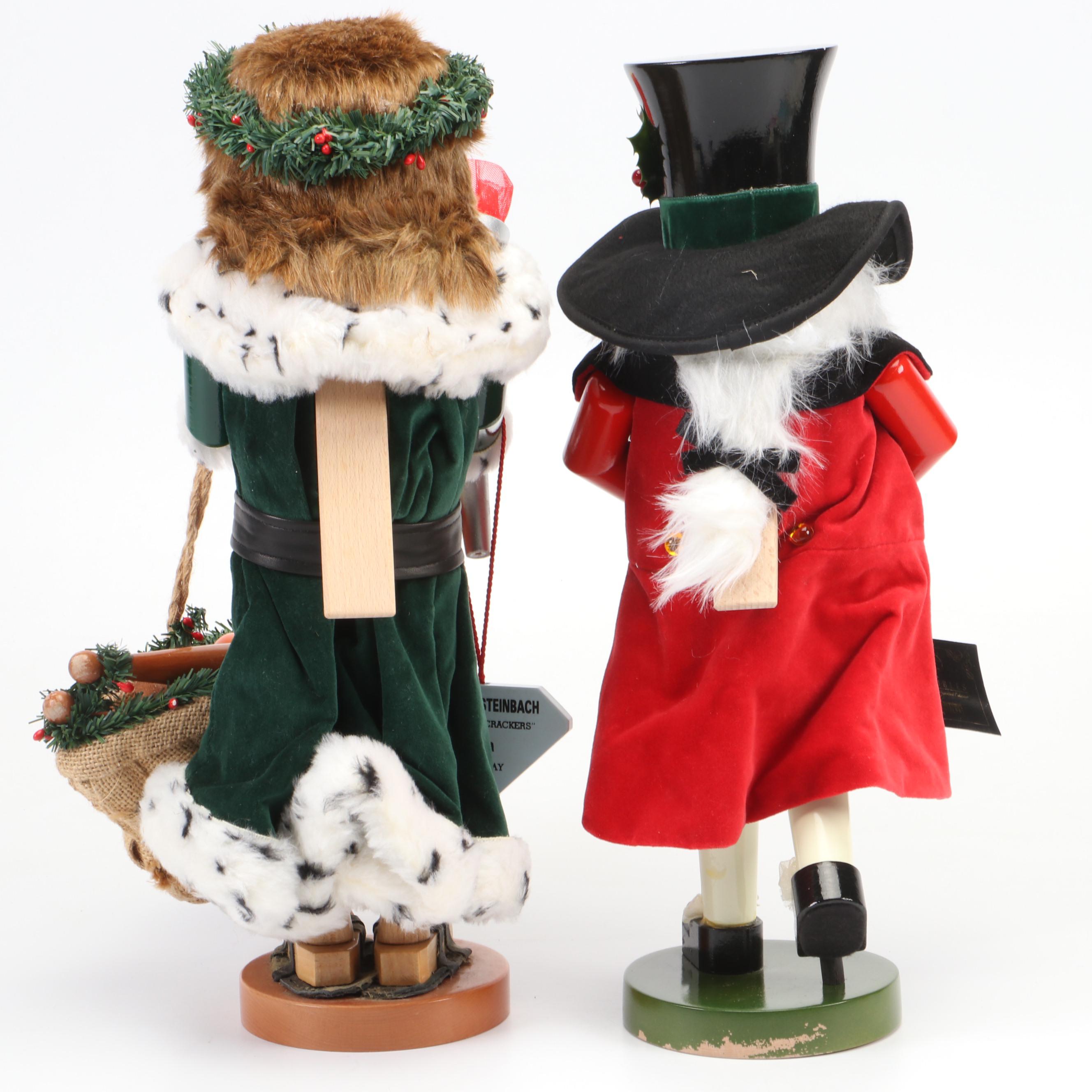 Steinbach "Ghost of Christmas Present" and "Mr. Fezziwig" Handmade Nutcrackers