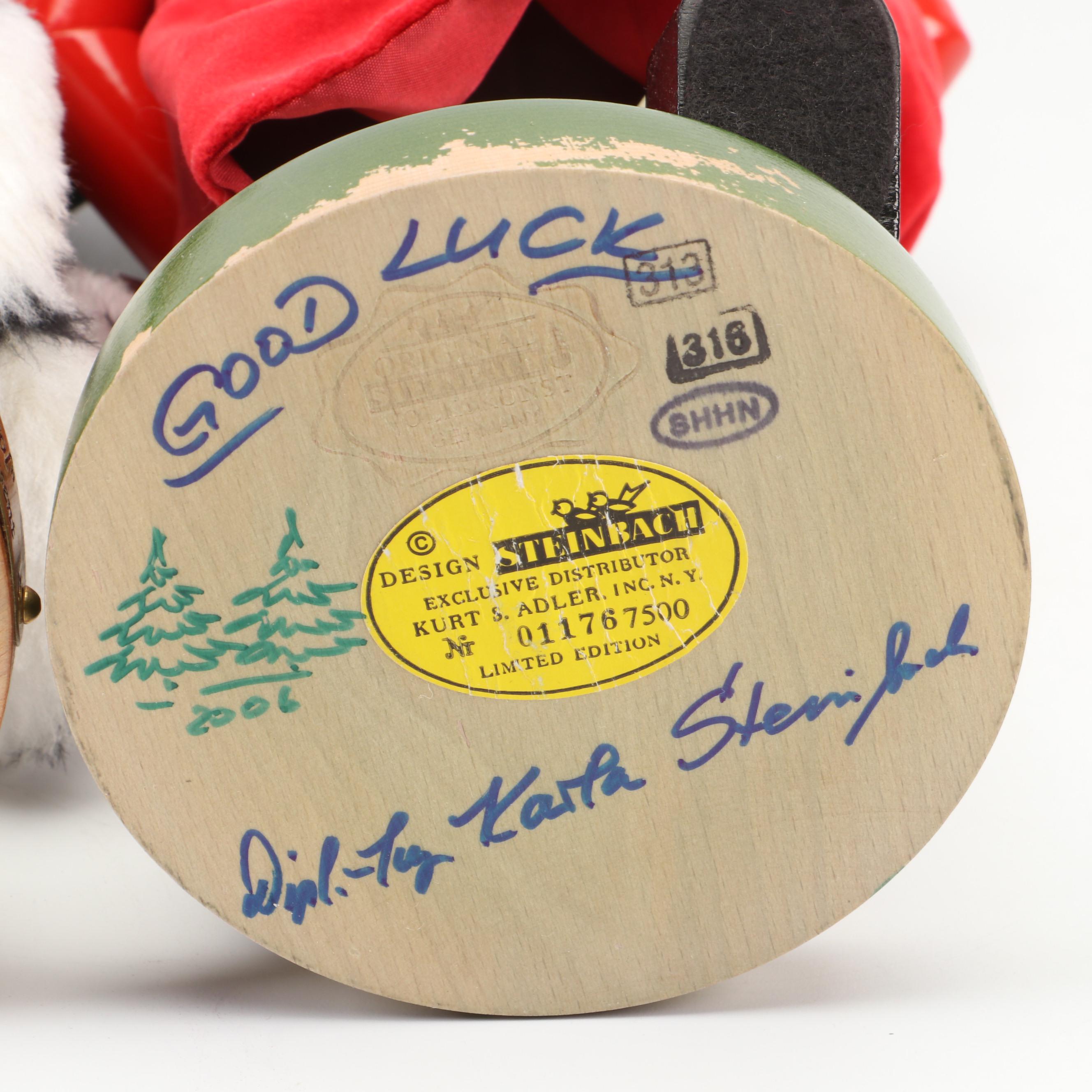 Steinbach "Ghost of Christmas Present" and "Mr. Fezziwig" Handmade Nutcrackers