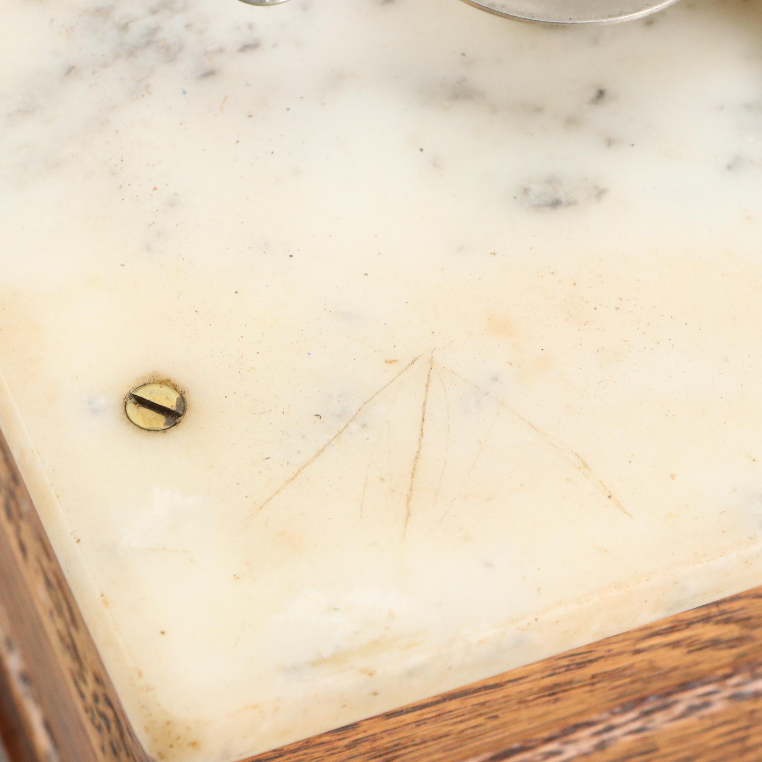 Henry Troemner Apothecary Scale in Marble and Oak Case
