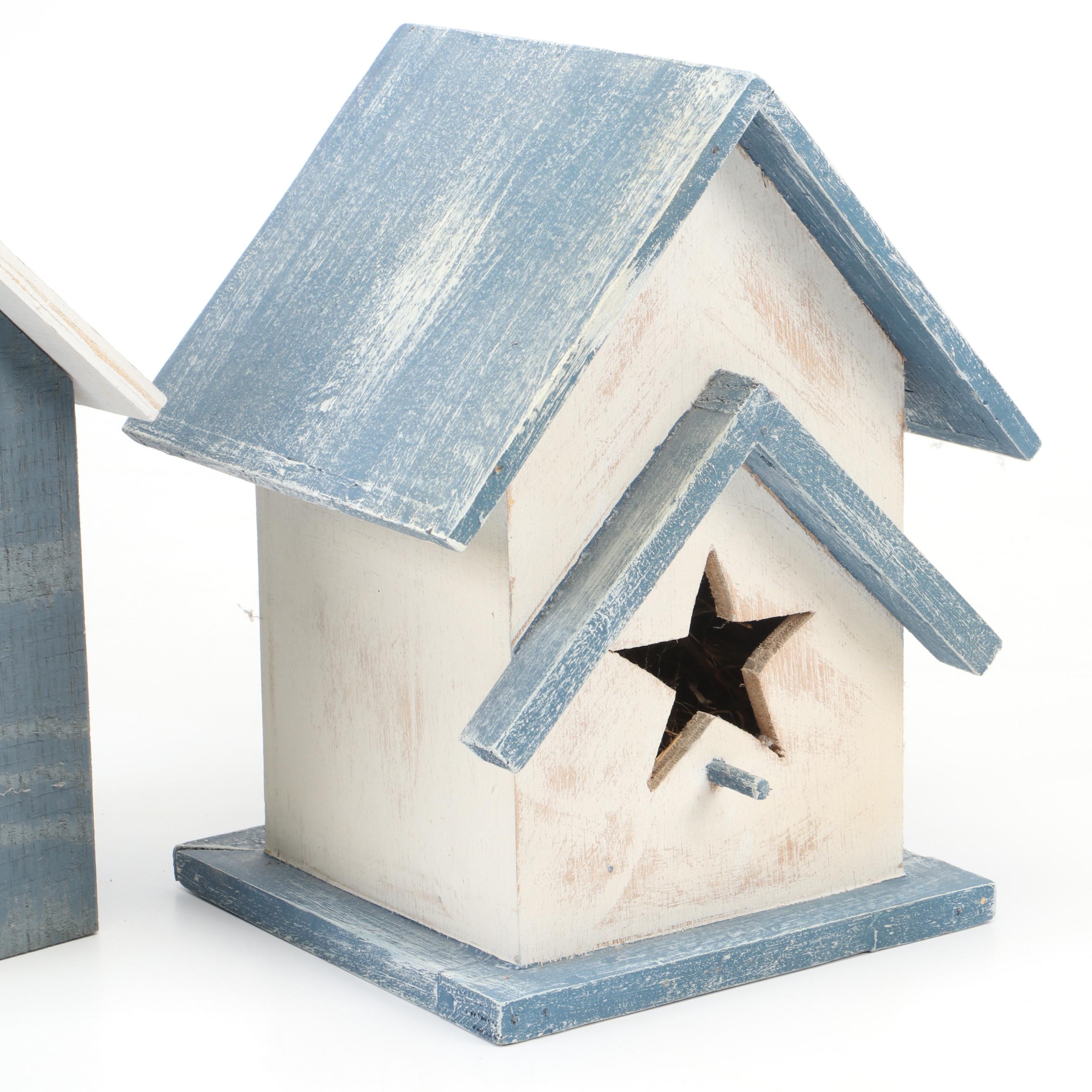 Cedar and Other Distressed Wood and Metal Birdhouses