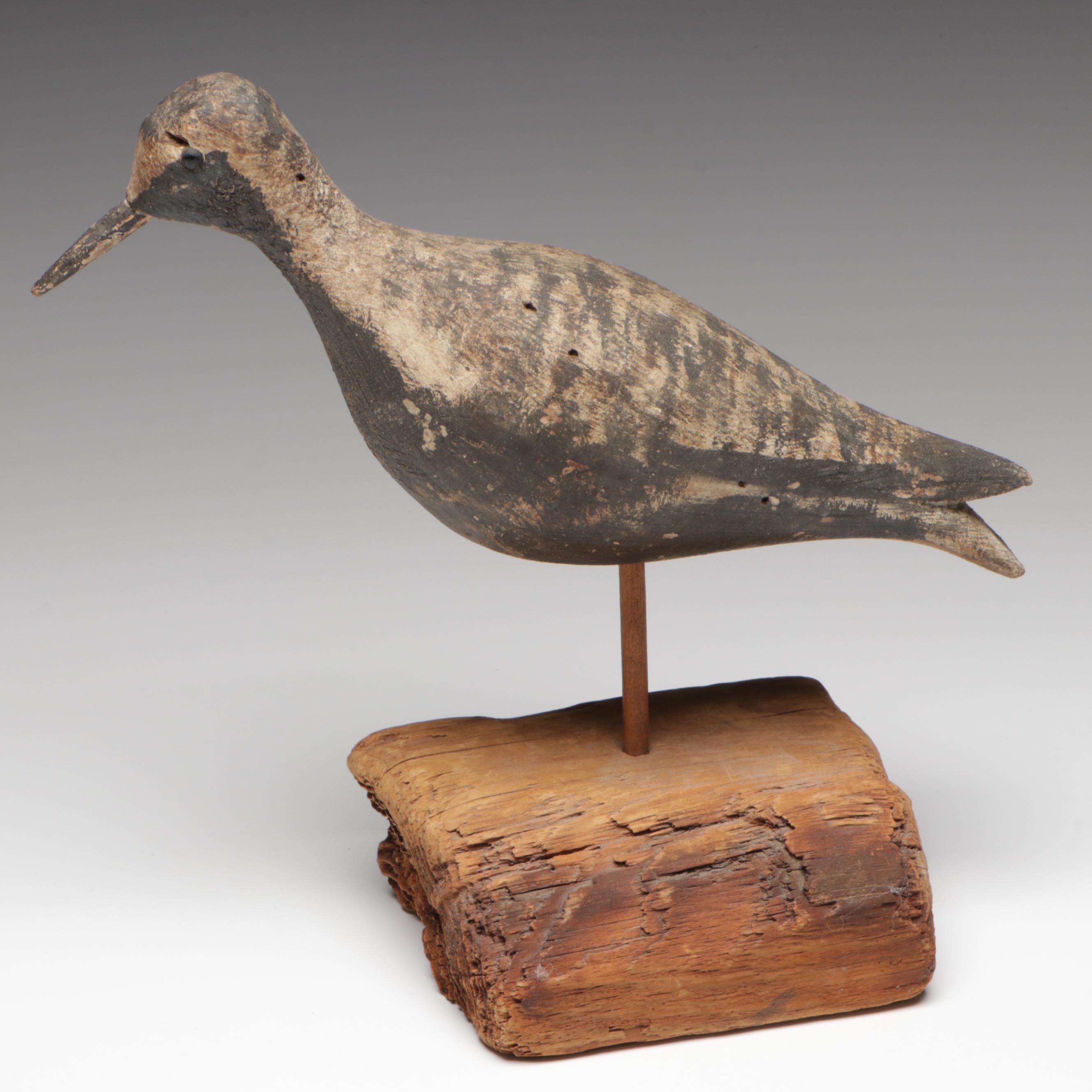 Antique Carved and Patinated Wood Shore Bird Standing Decoys