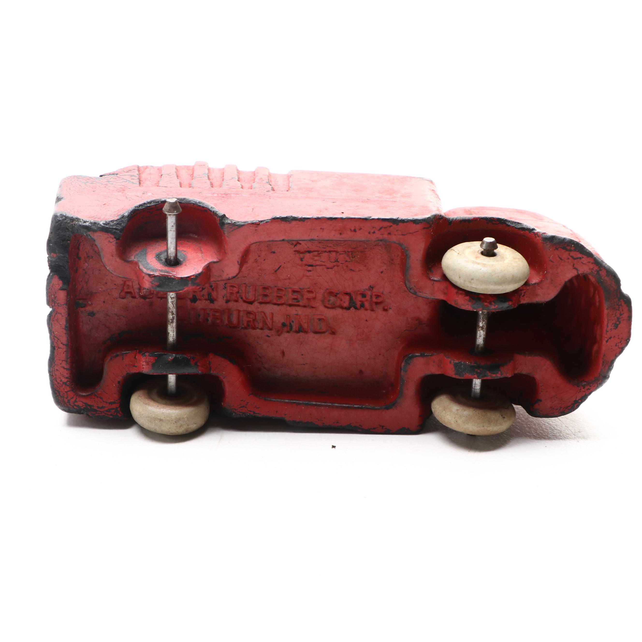 Auburn Rubber Company Toy Tanks, Locomotive and Trucks, Mid-20th Century