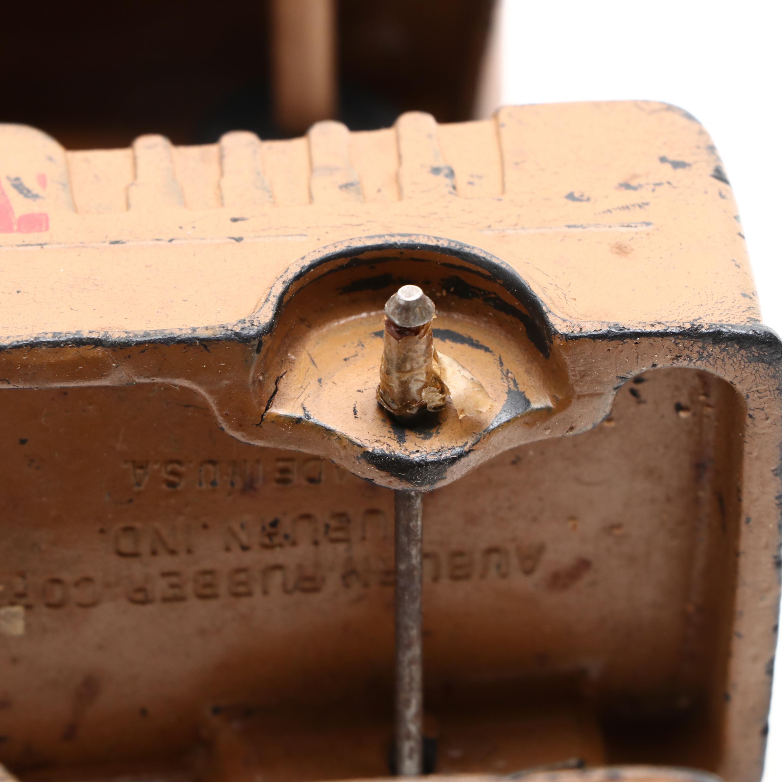 Auburn Rubber Company Toy Tanks, Locomotive and Trucks, Mid-20th Century