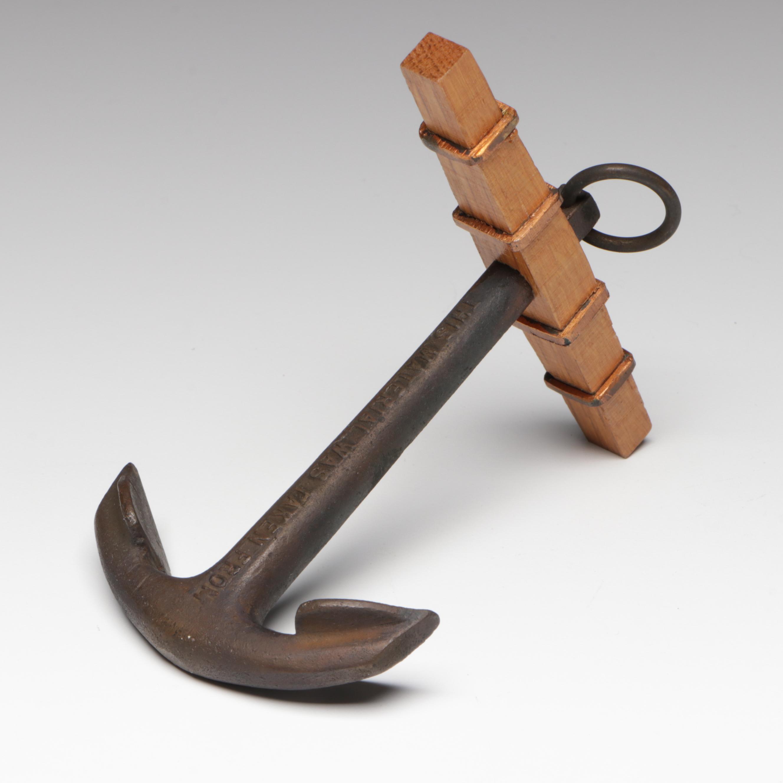 Model Anchor Made With Materials Taken From USS Constitution