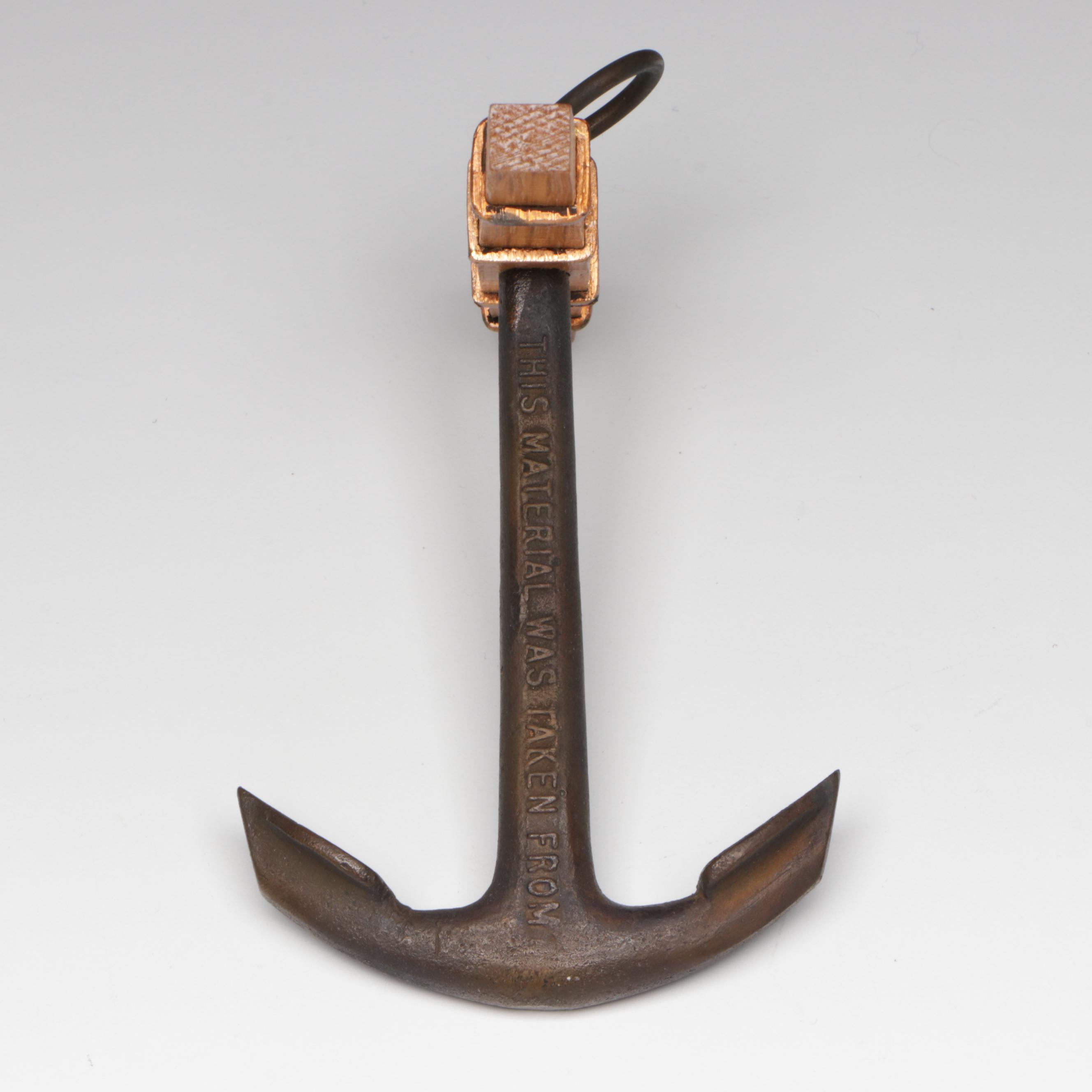 Model Anchor Made With Materials Taken From USS Constitution