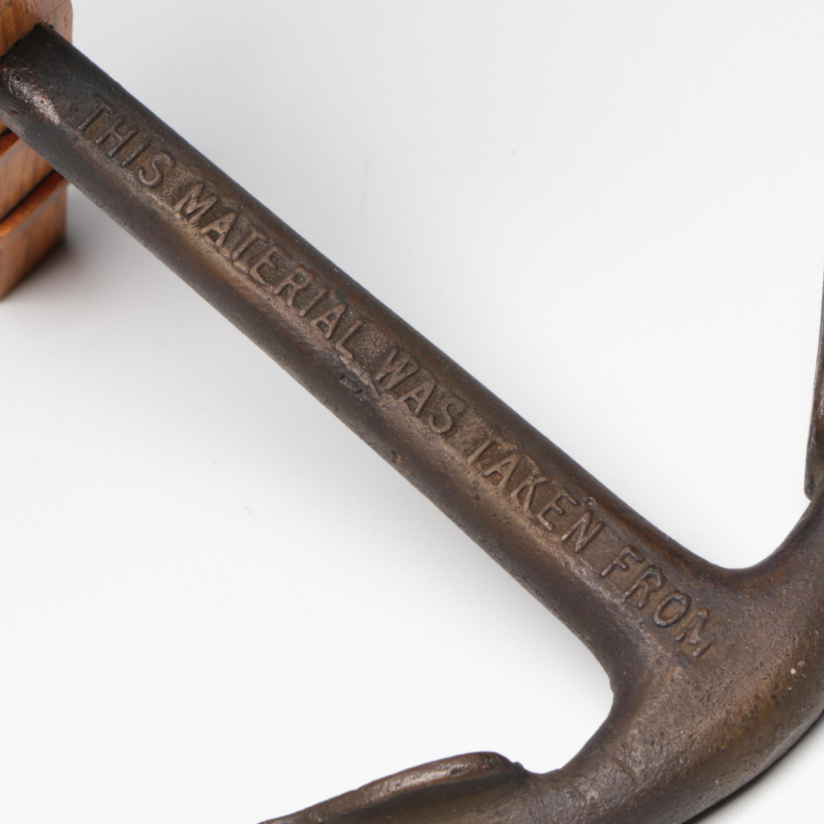 Model Anchor Made With Materials Taken From USS Constitution