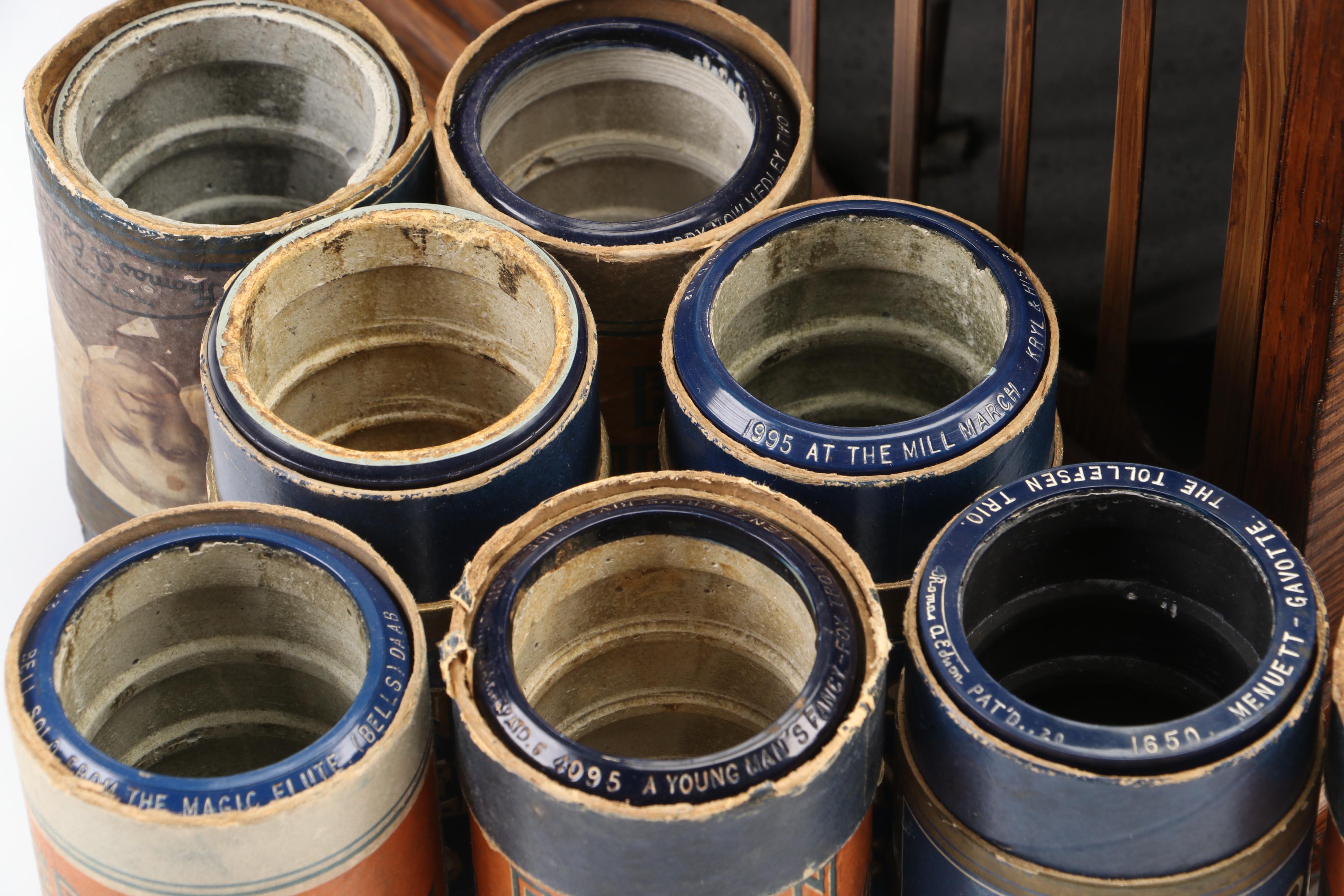 Edison Amberola Model 30 Cylinder Phonograph and Cylinder Records