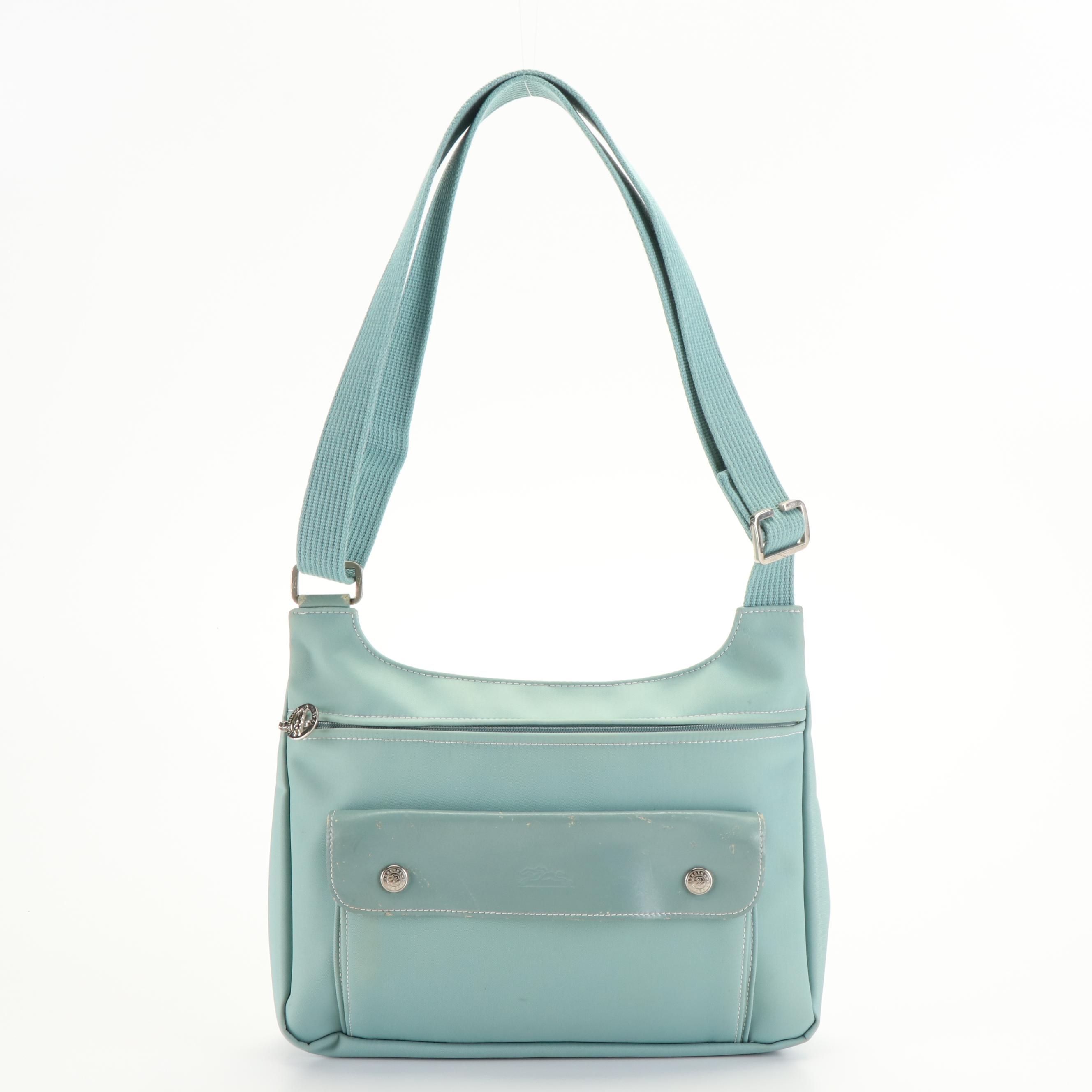 Longchamp Blue Vinyl Shoulder Bag