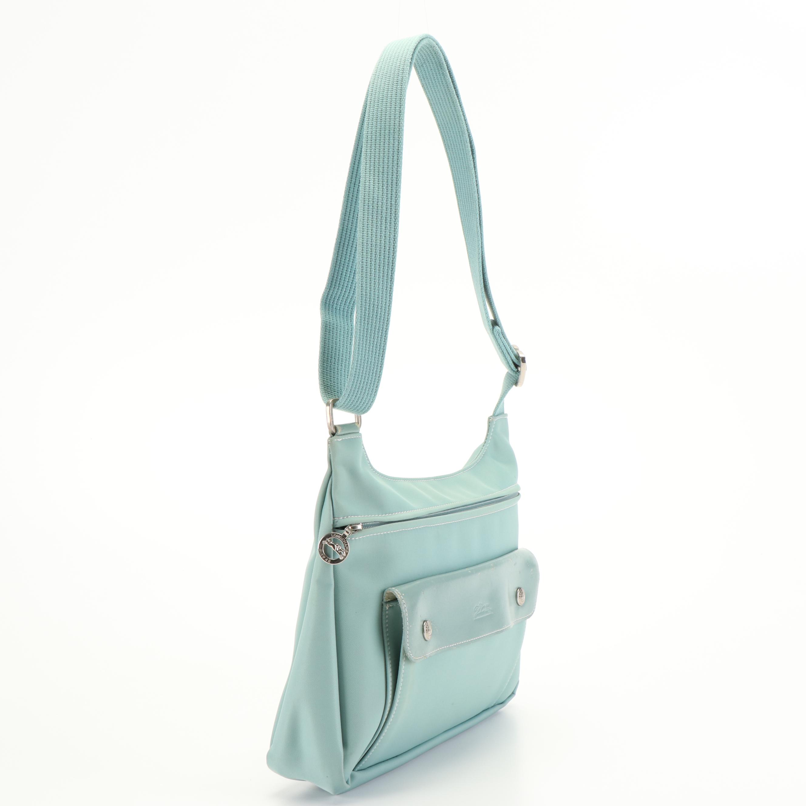 Longchamp Blue Vinyl Shoulder Bag