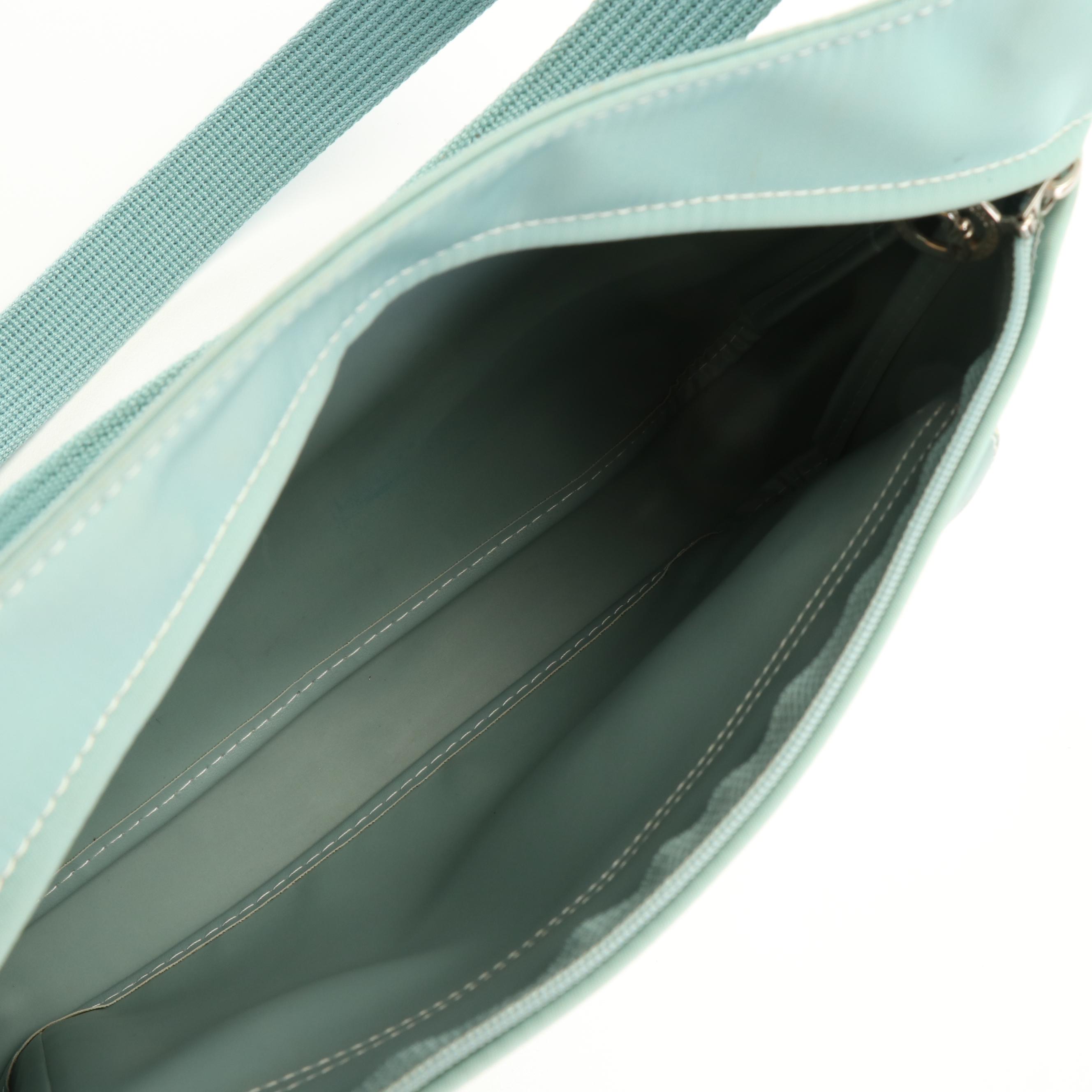 Longchamp Blue Vinyl Shoulder Bag