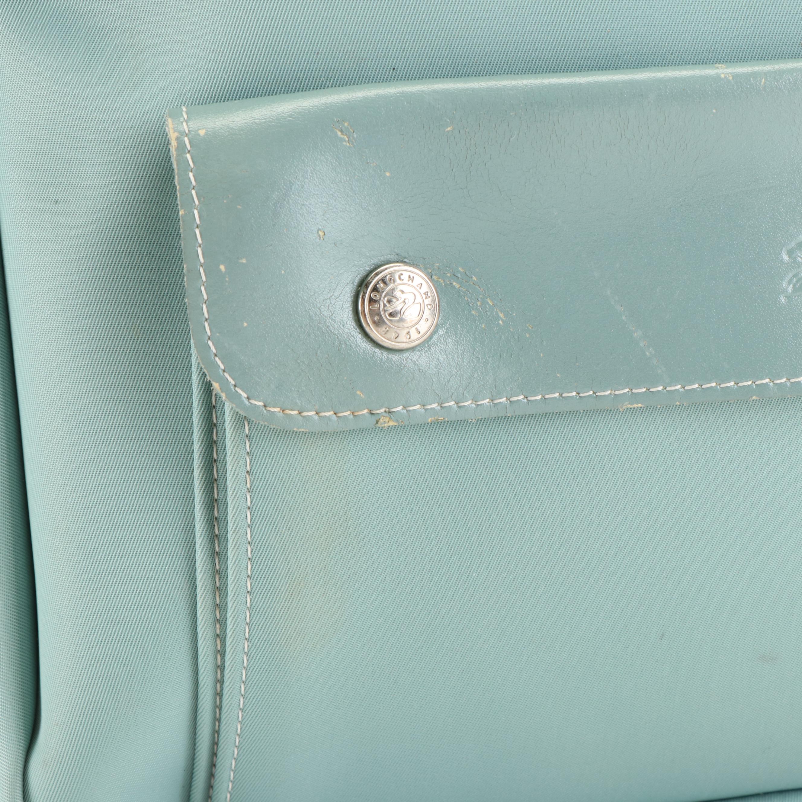 Longchamp Blue Vinyl Shoulder Bag