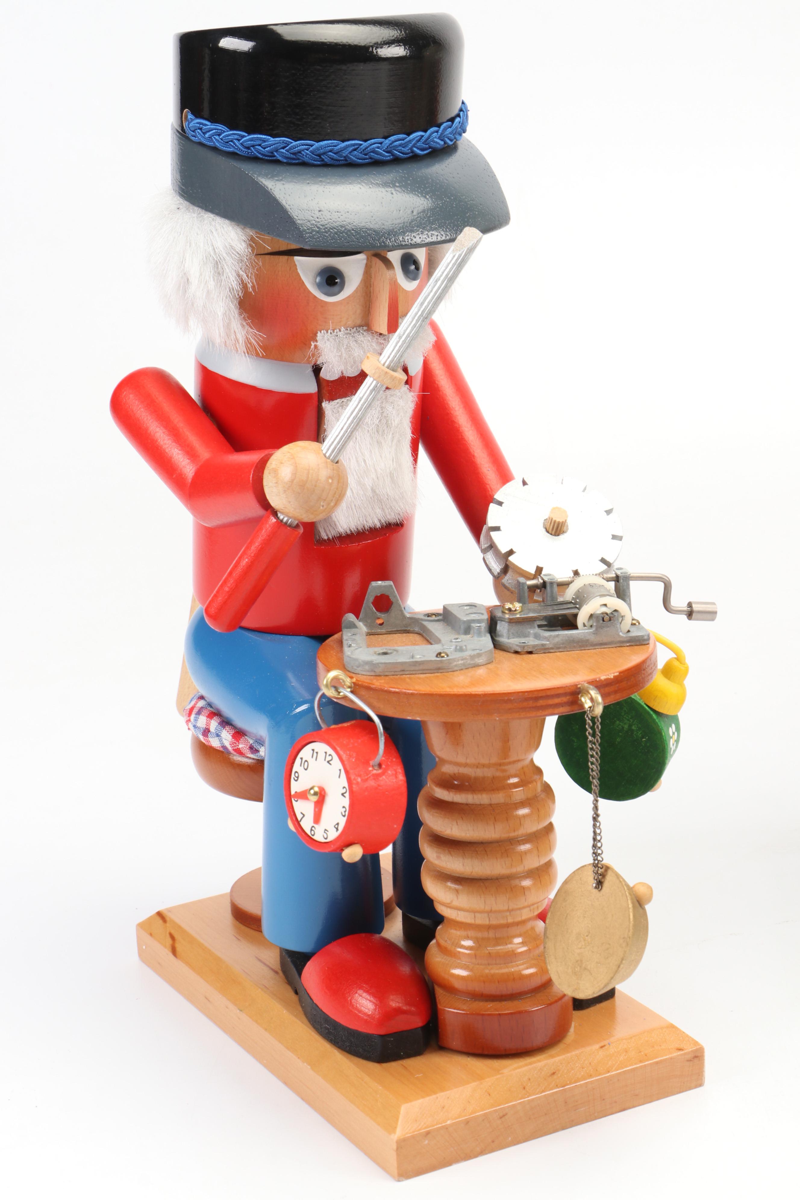 Steinbach Miller, Clock Maker, and Blacksmith Handcrafted Wooden Nutcrackers