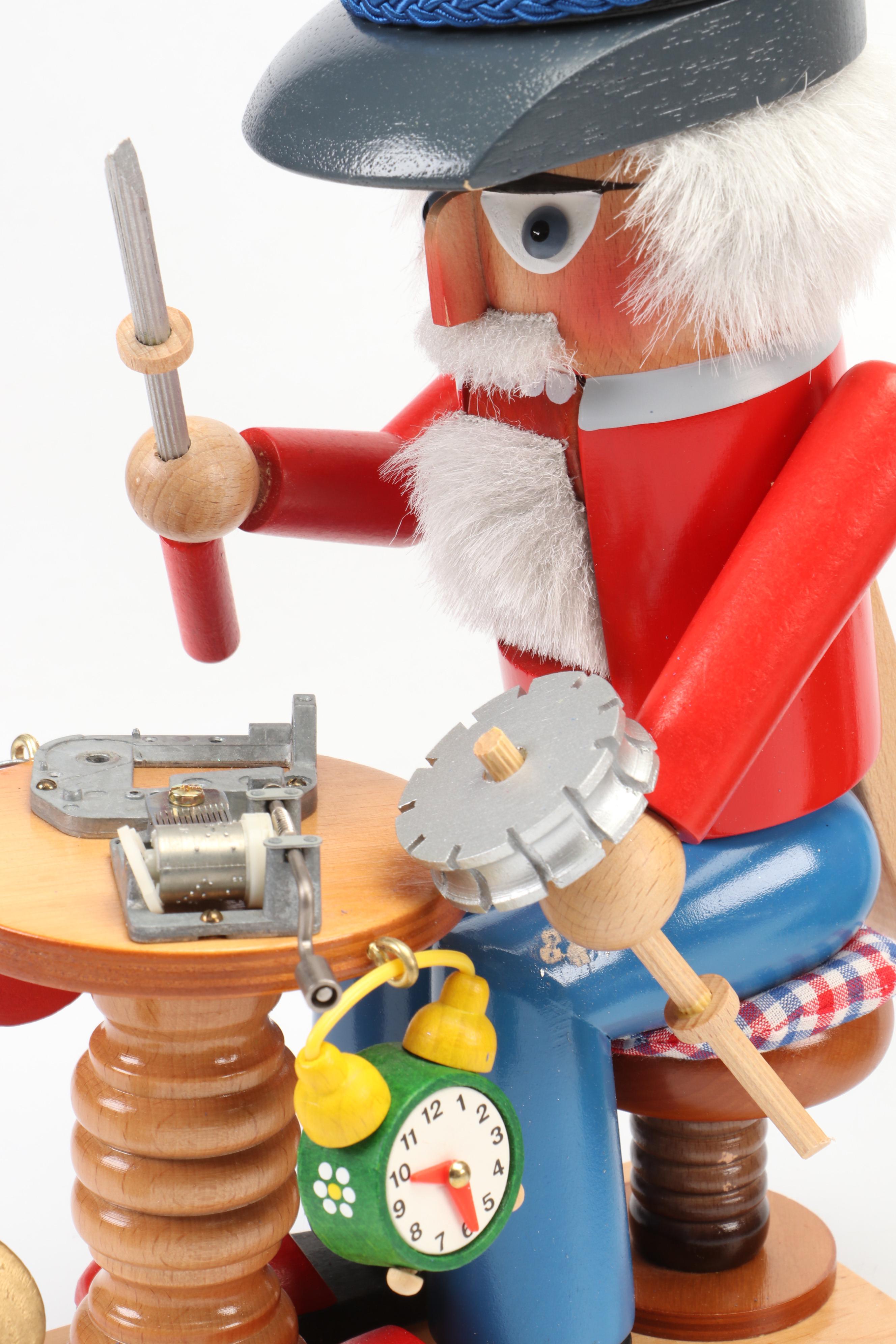 Steinbach Miller, Clock Maker, and Blacksmith Handcrafted Wooden Nutcrackers