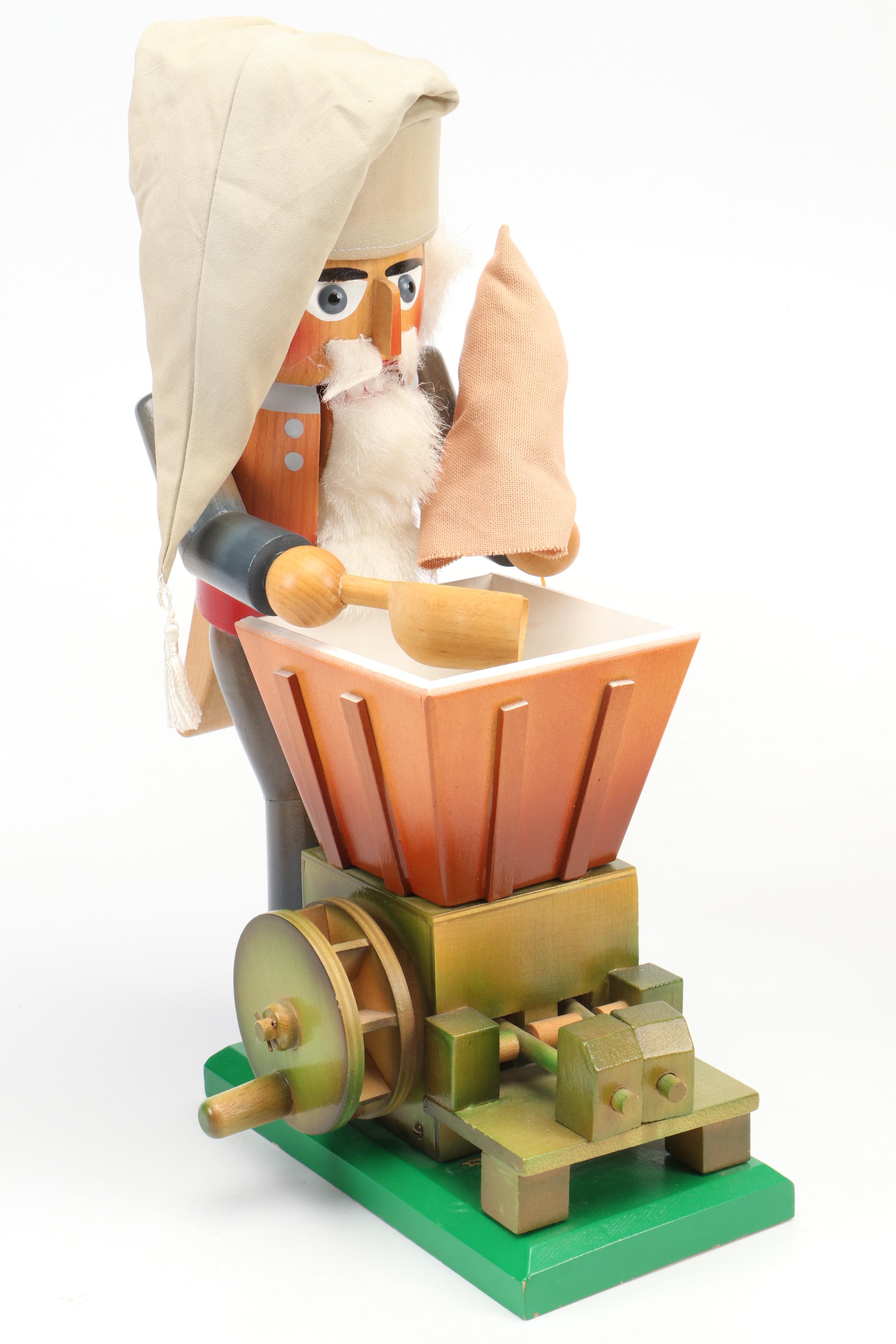 Steinbach Miller, Clock Maker, and Blacksmith Handcrafted Wooden Nutcrackers