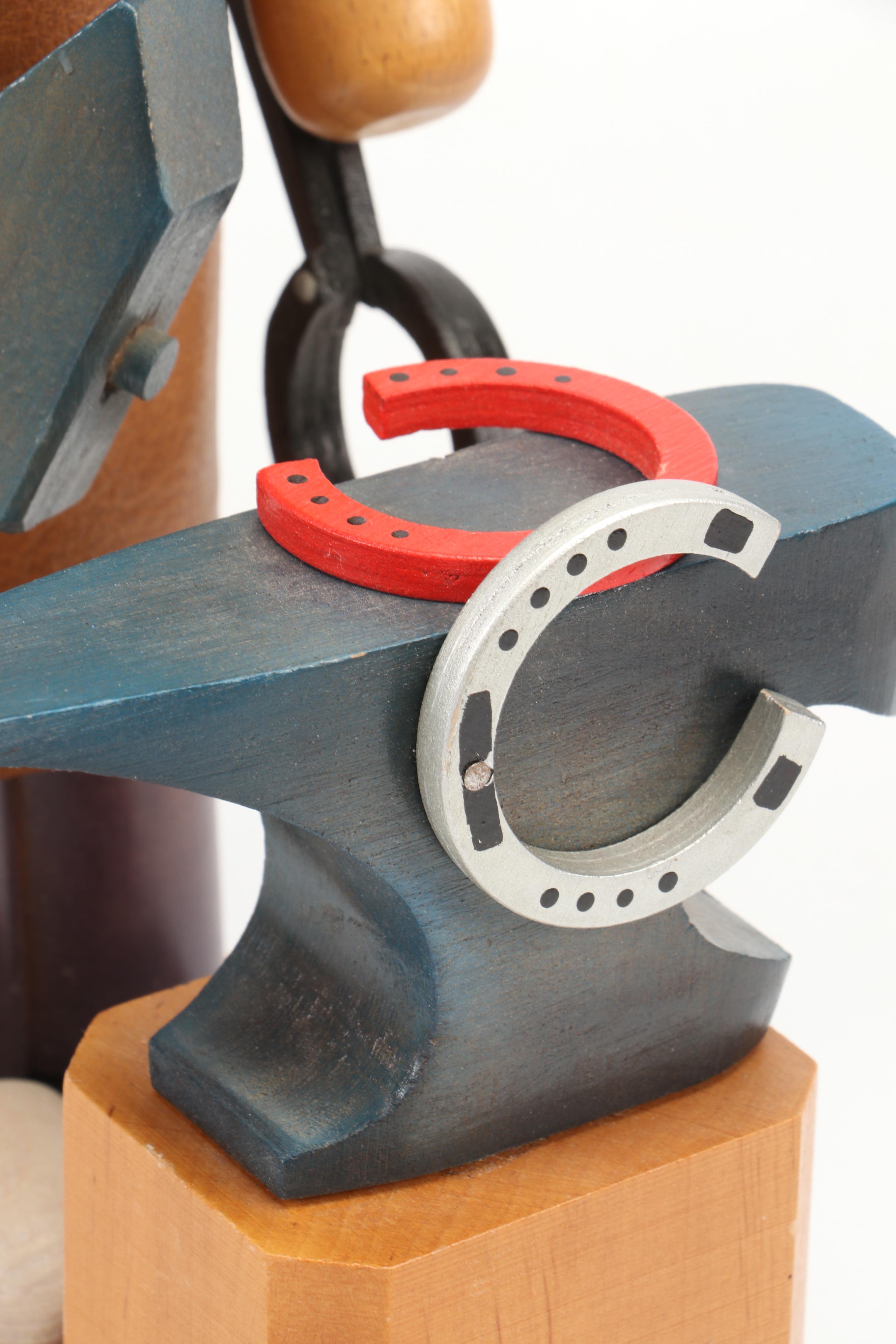 Steinbach Miller, Clock Maker, and Blacksmith Handcrafted Wooden Nutcrackers