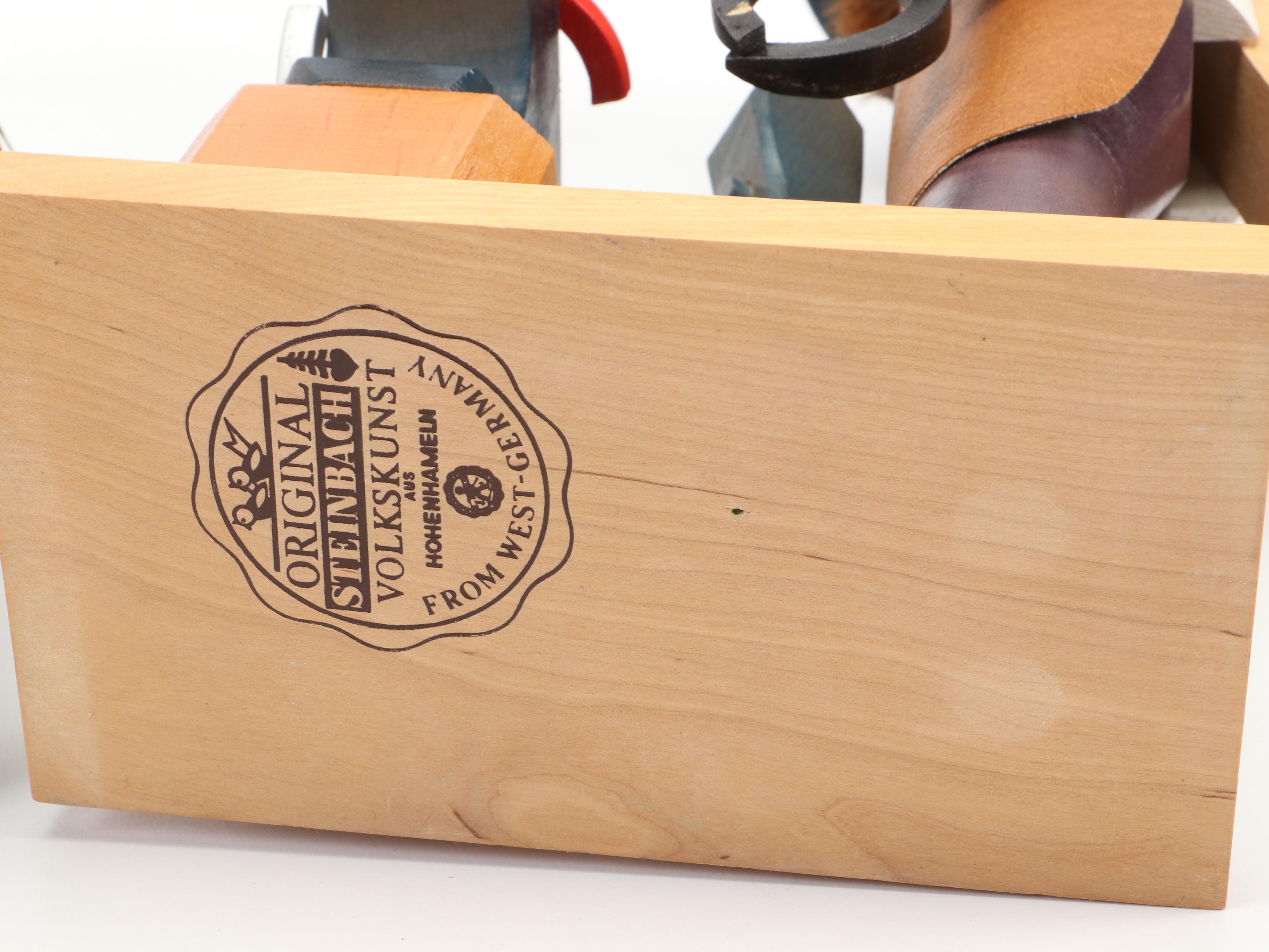 Steinbach Miller, Clock Maker, and Blacksmith Handcrafted Wooden Nutcrackers