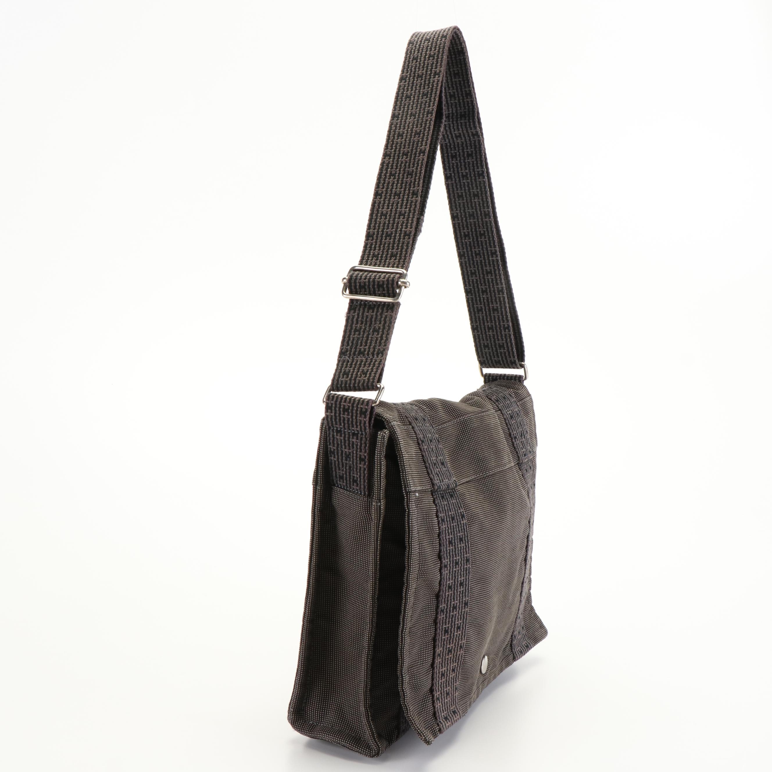 Hermès Herline Flap-Front Messenger Bag in Canvas