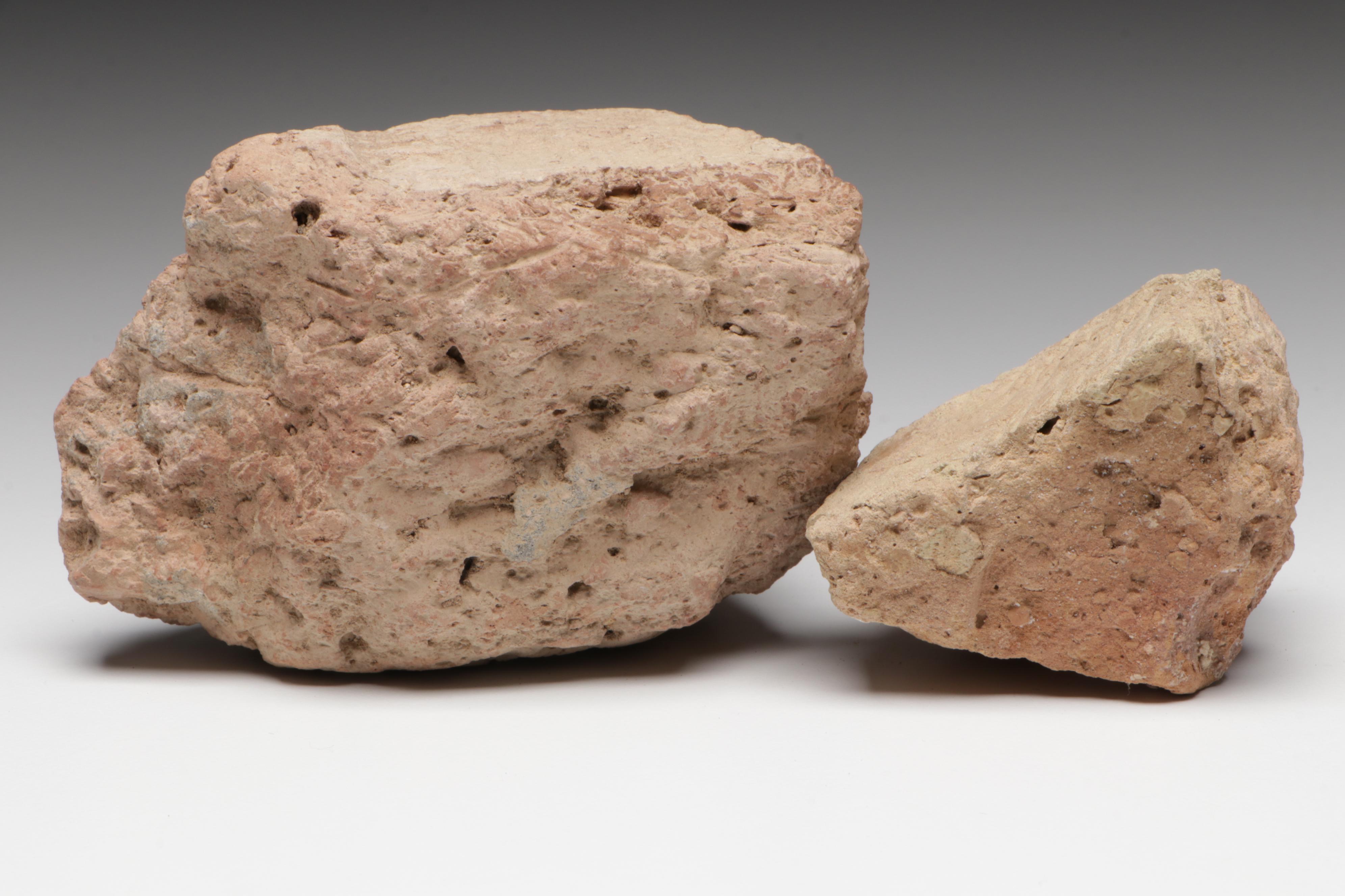 Ancient Cuneiform-Stamped Dried Clay Fragments