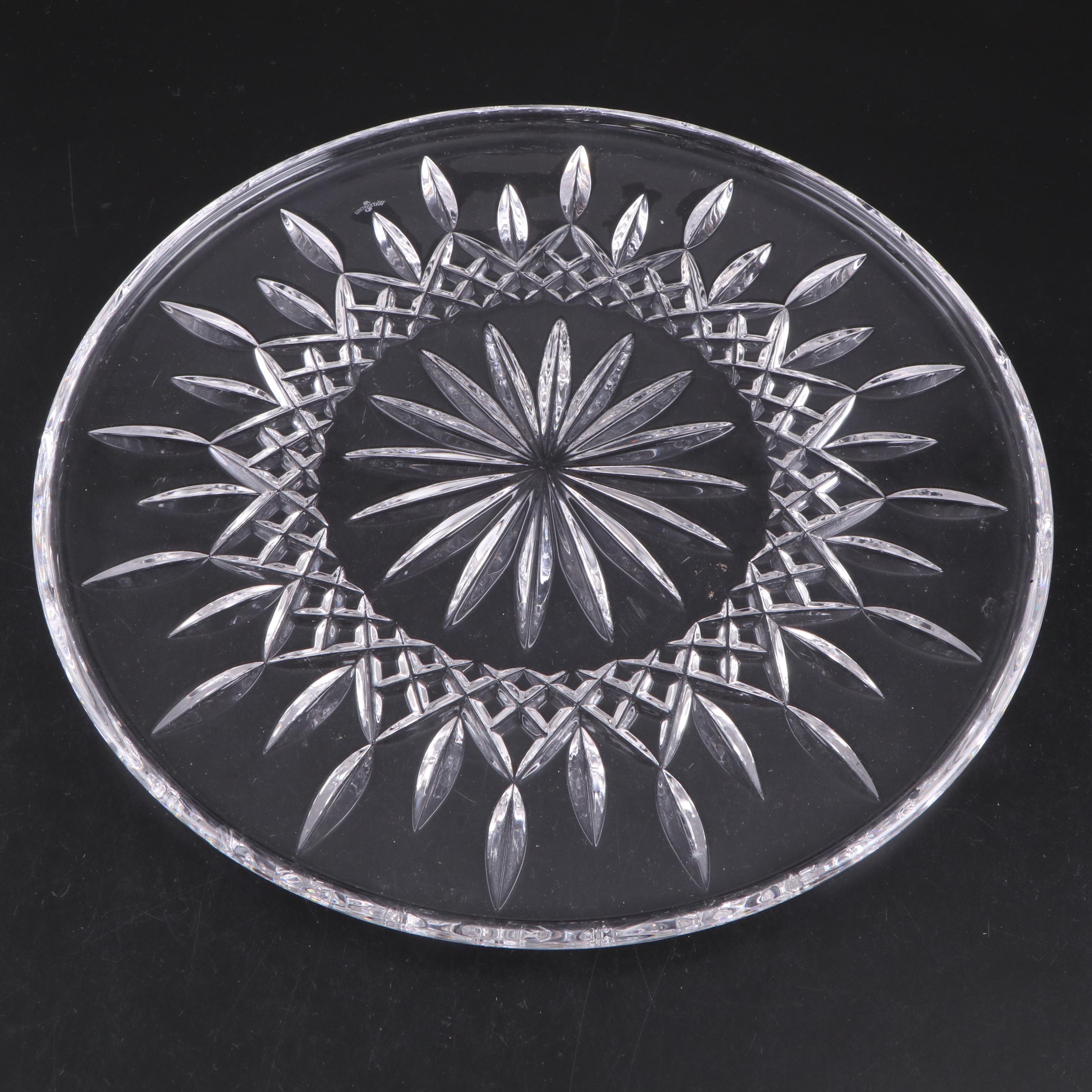 Waterford "Alana" Crystal Bowl and "Araglin" Crystal Round Platter