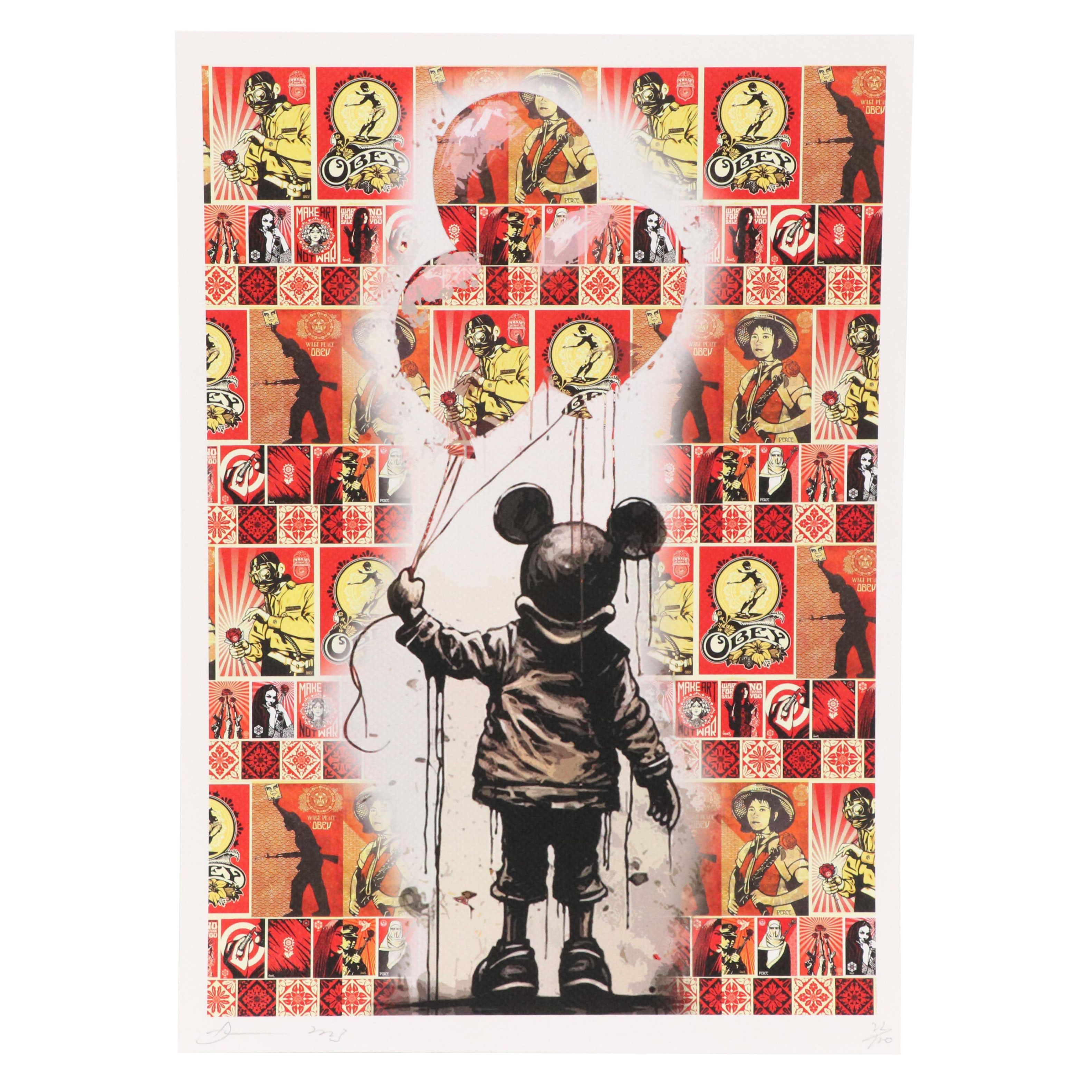 Death NYC Pop Art Digital Print With Shepard Fairey x Mickey, 21st Century