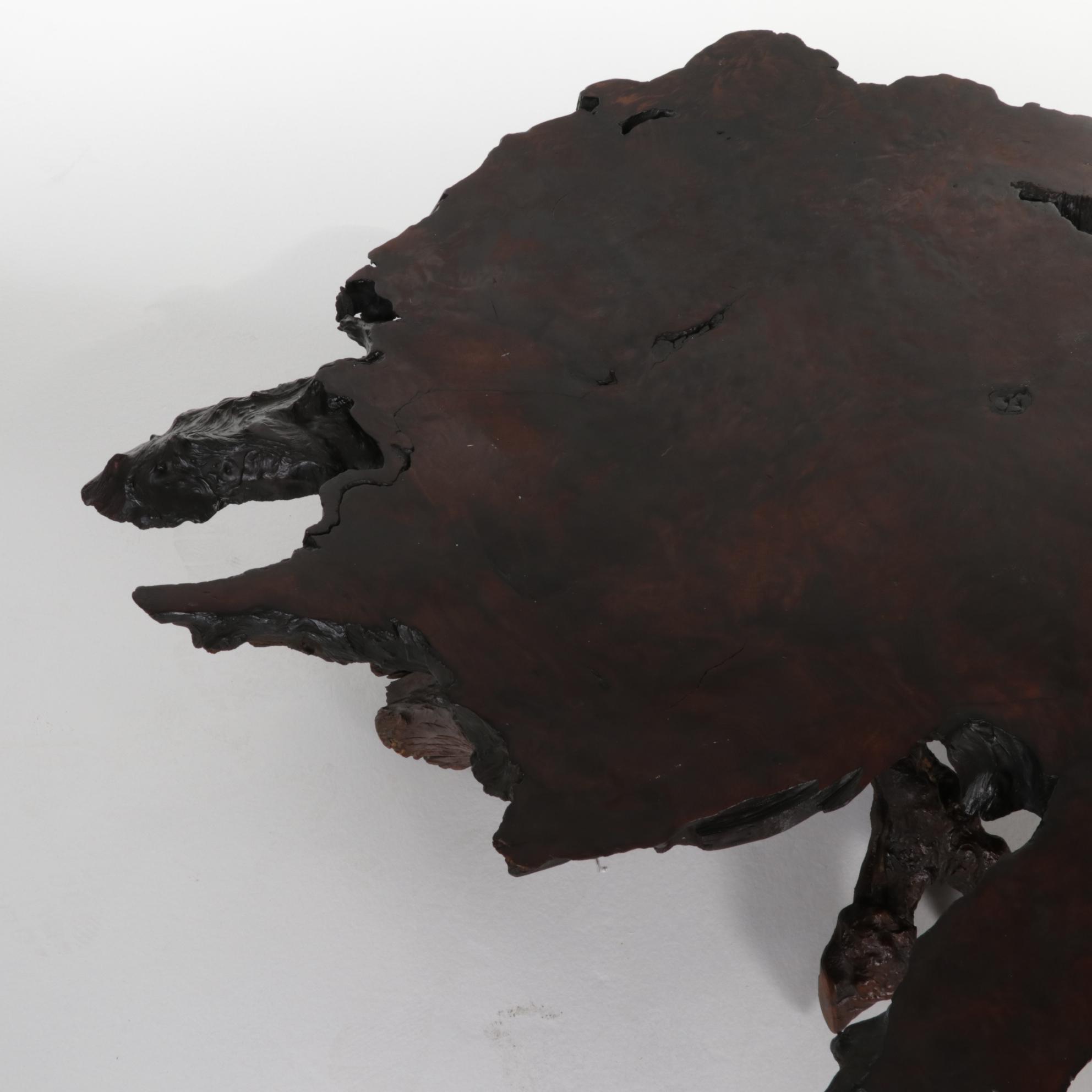 Burl Wood Slab Top Coffee Table