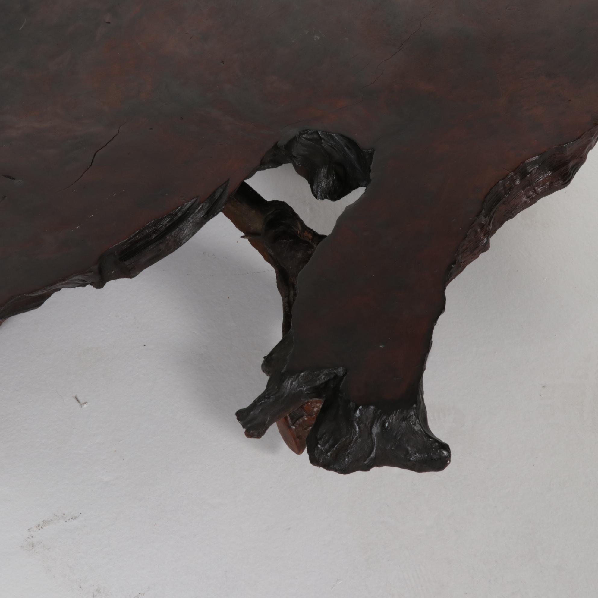 Burl Wood Slab Top Coffee Table