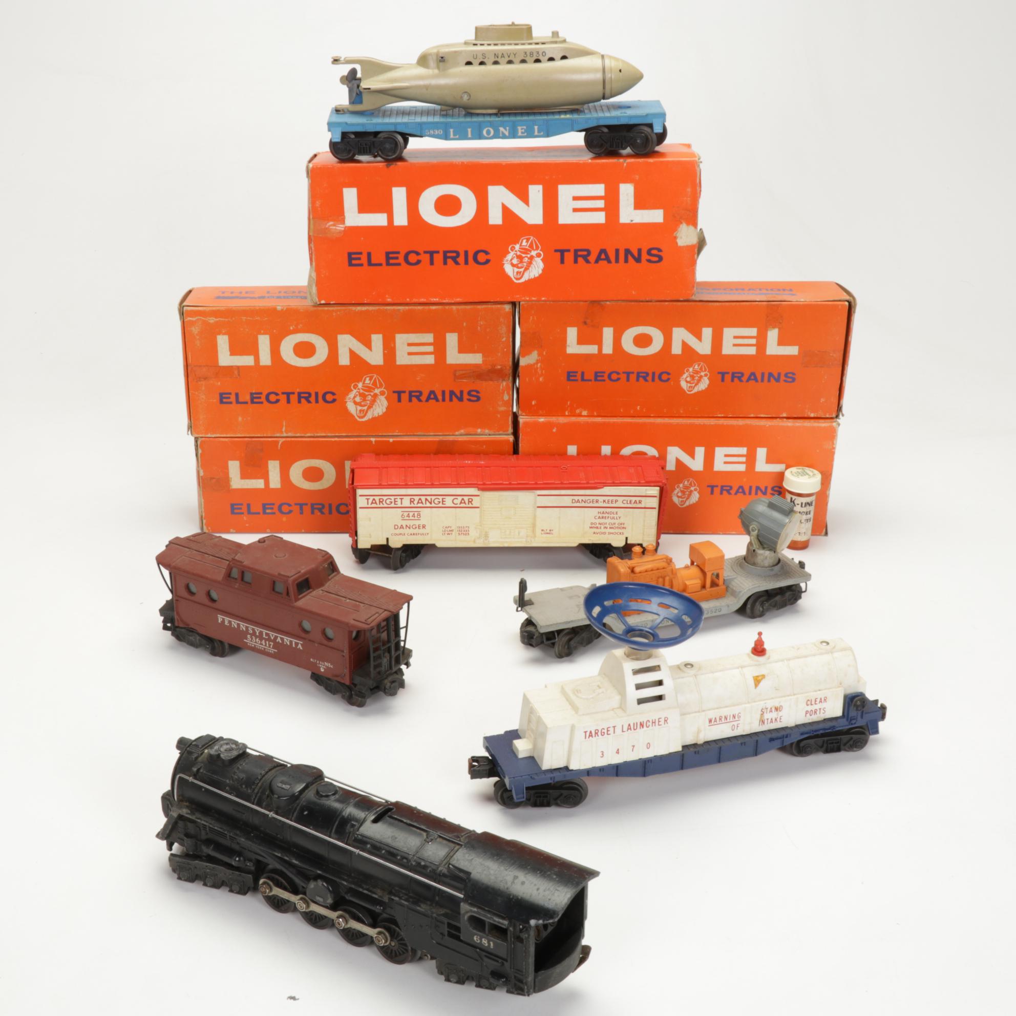 Lionel O-Gauge 681 Steam Locomotive with Tender and Assorted Cars