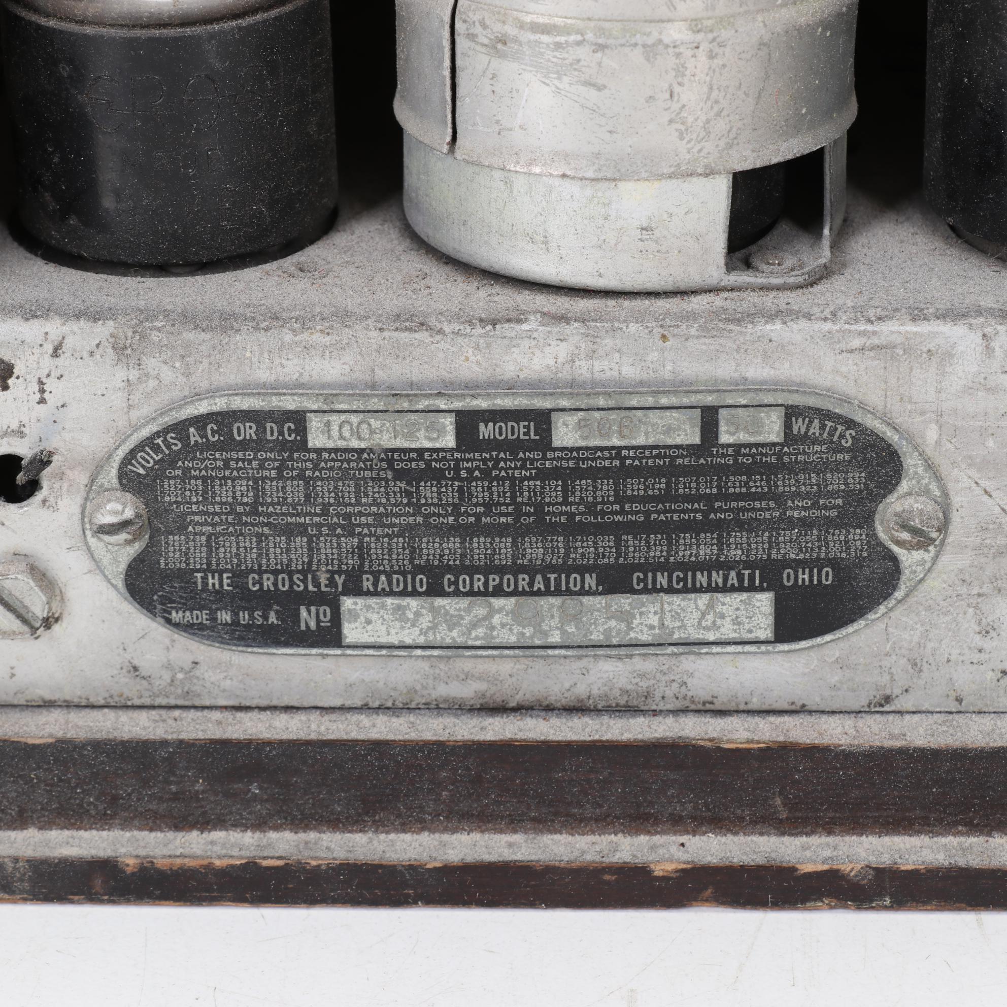 Crosley and Bendix Vacuum Tube Radios, Mid 20th Century