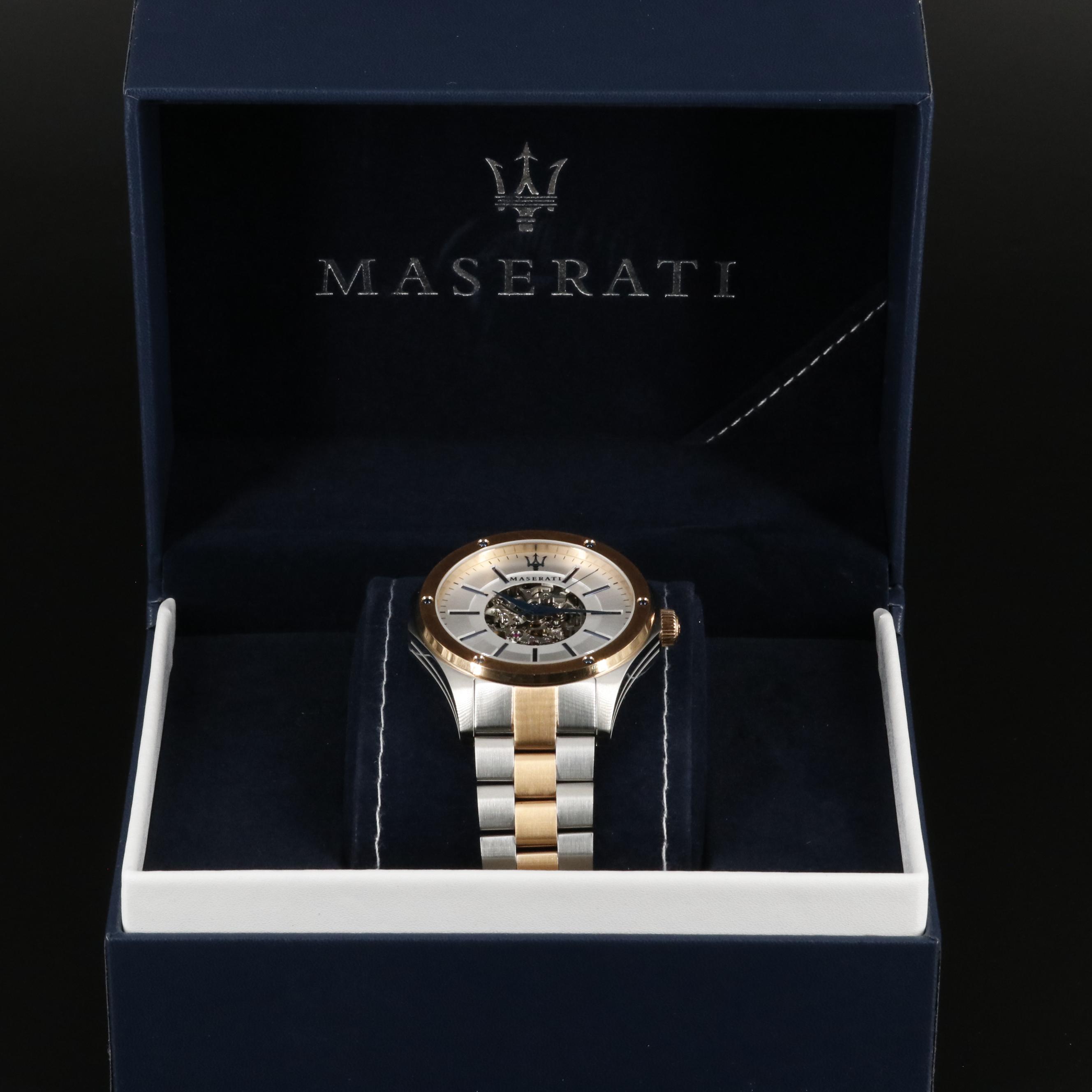 Maserati Circuito Automatic Two-Tone Stainless Steel Skeleton Watch