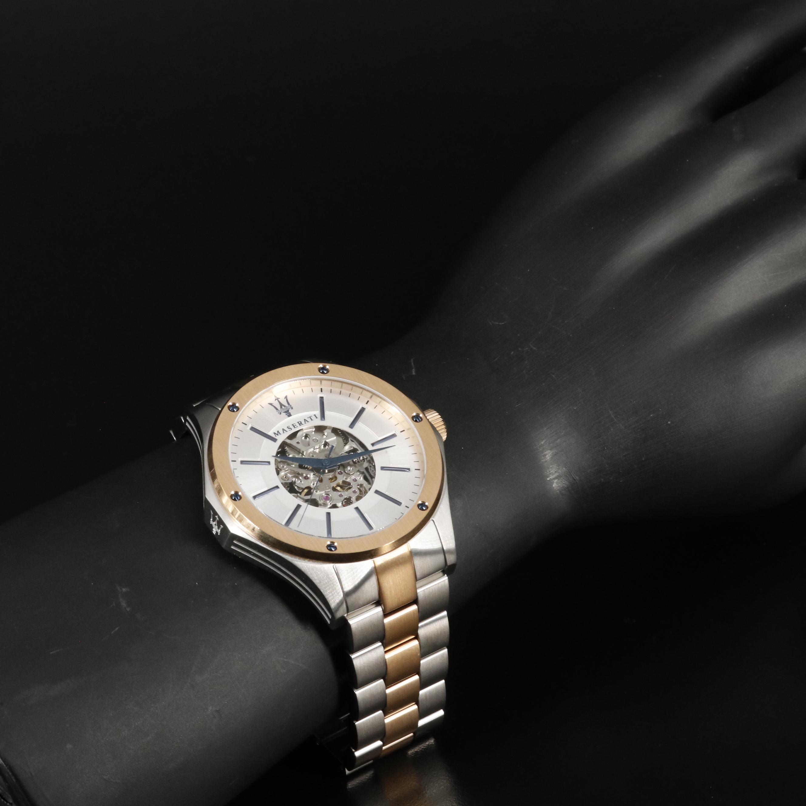 Maserati Circuito Automatic Two-Tone Stainless Steel Skeleton Watch