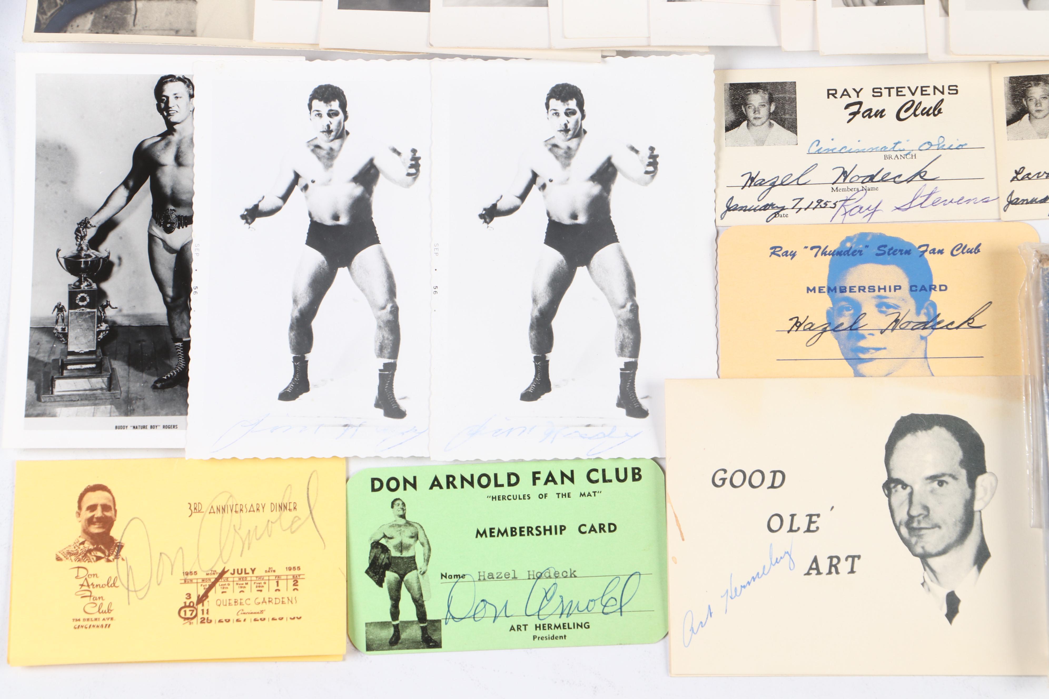 Vintage Wrestling Fan Club Membership Cards, Calendars, Signed Prints, and More