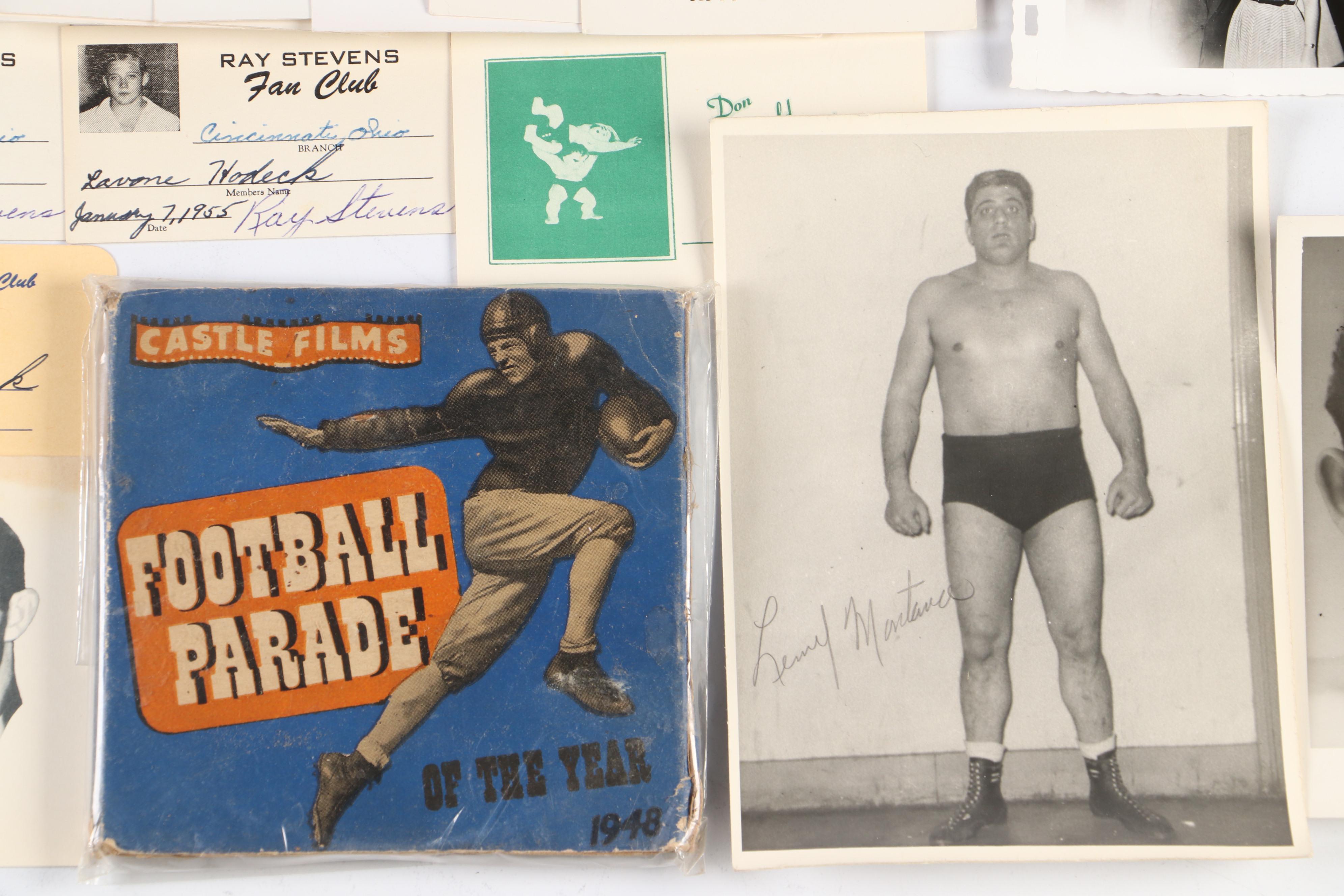 Vintage Wrestling Fan Club Membership Cards, Calendars, Signed Prints, and More