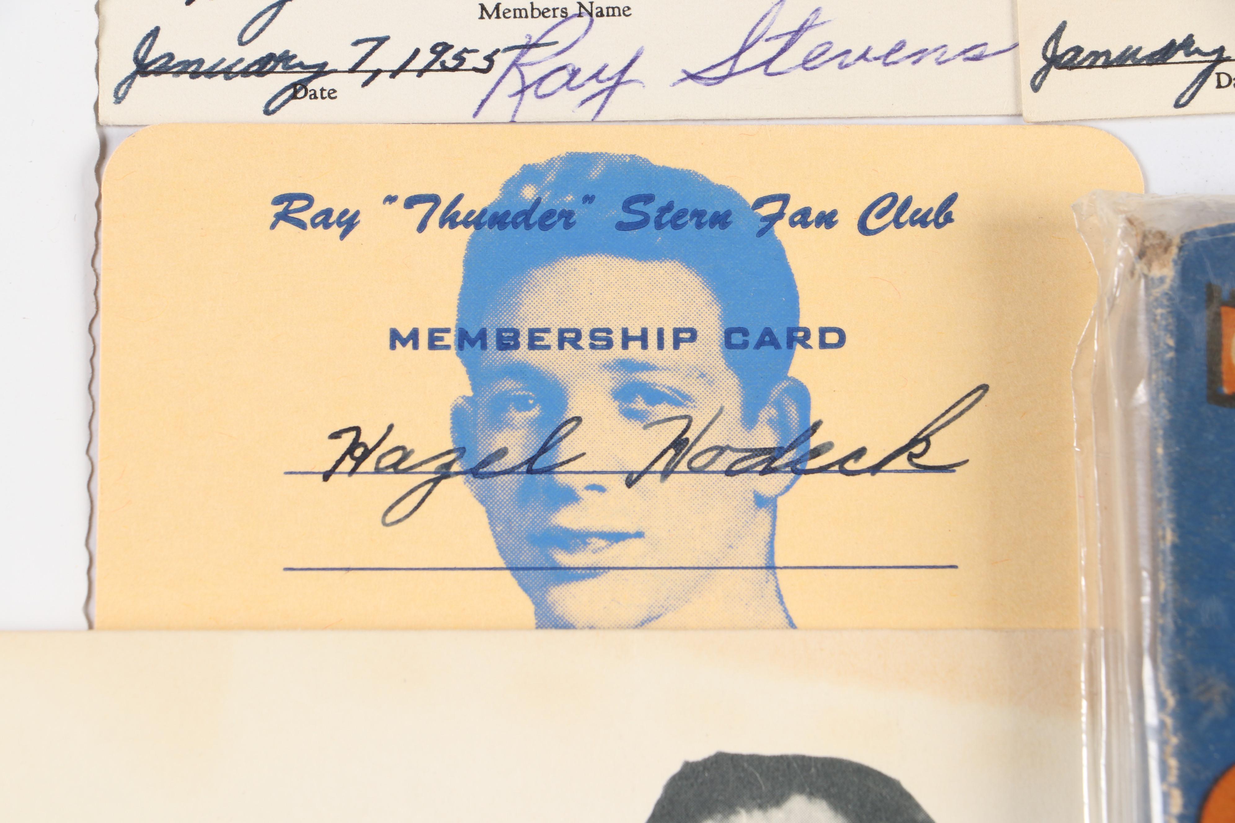 Vintage Wrestling Fan Club Membership Cards, Calendars, Signed Prints, and More