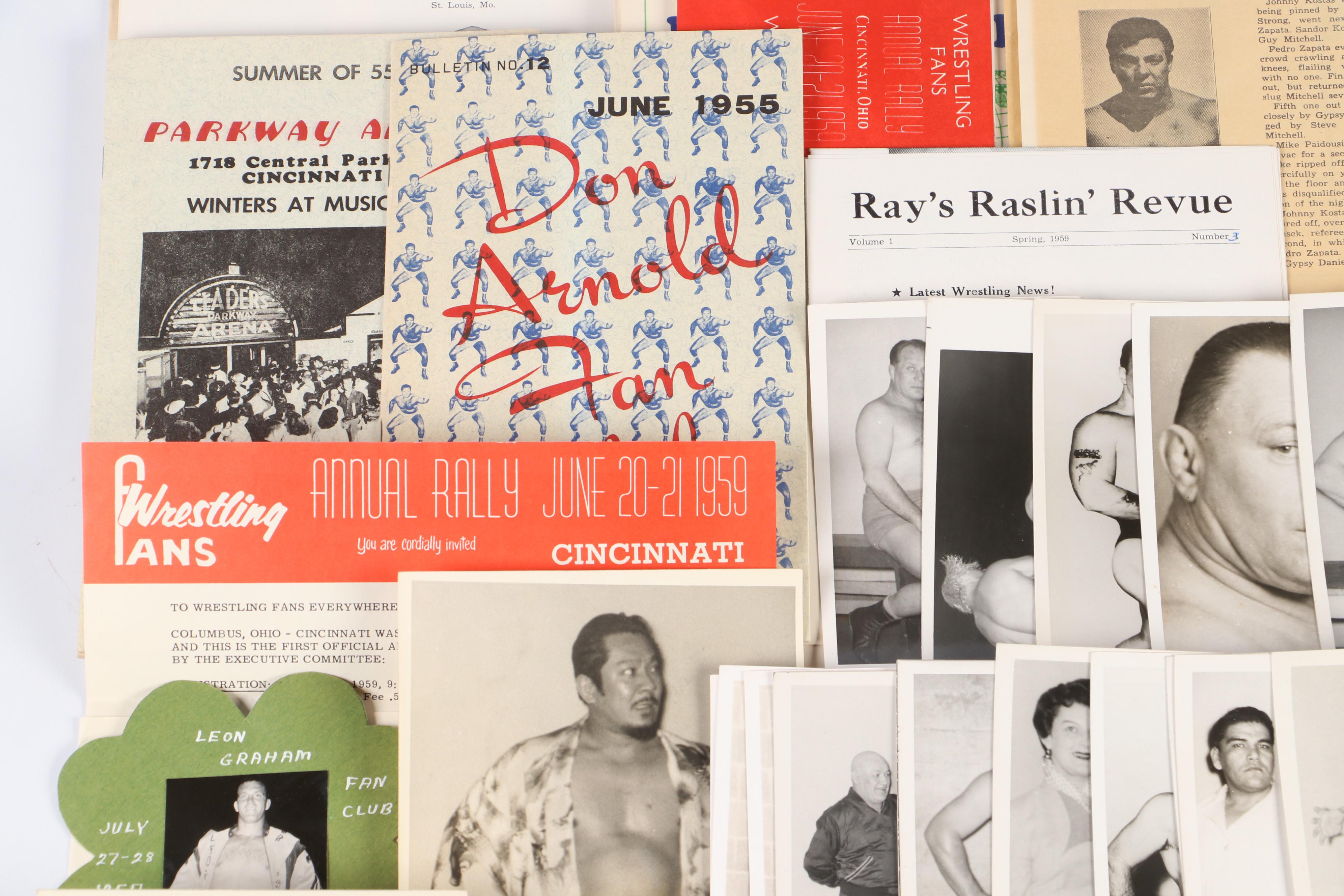 Vintage Wrestling Fan Club Membership Cards, Calendars, Signed Prints, and More