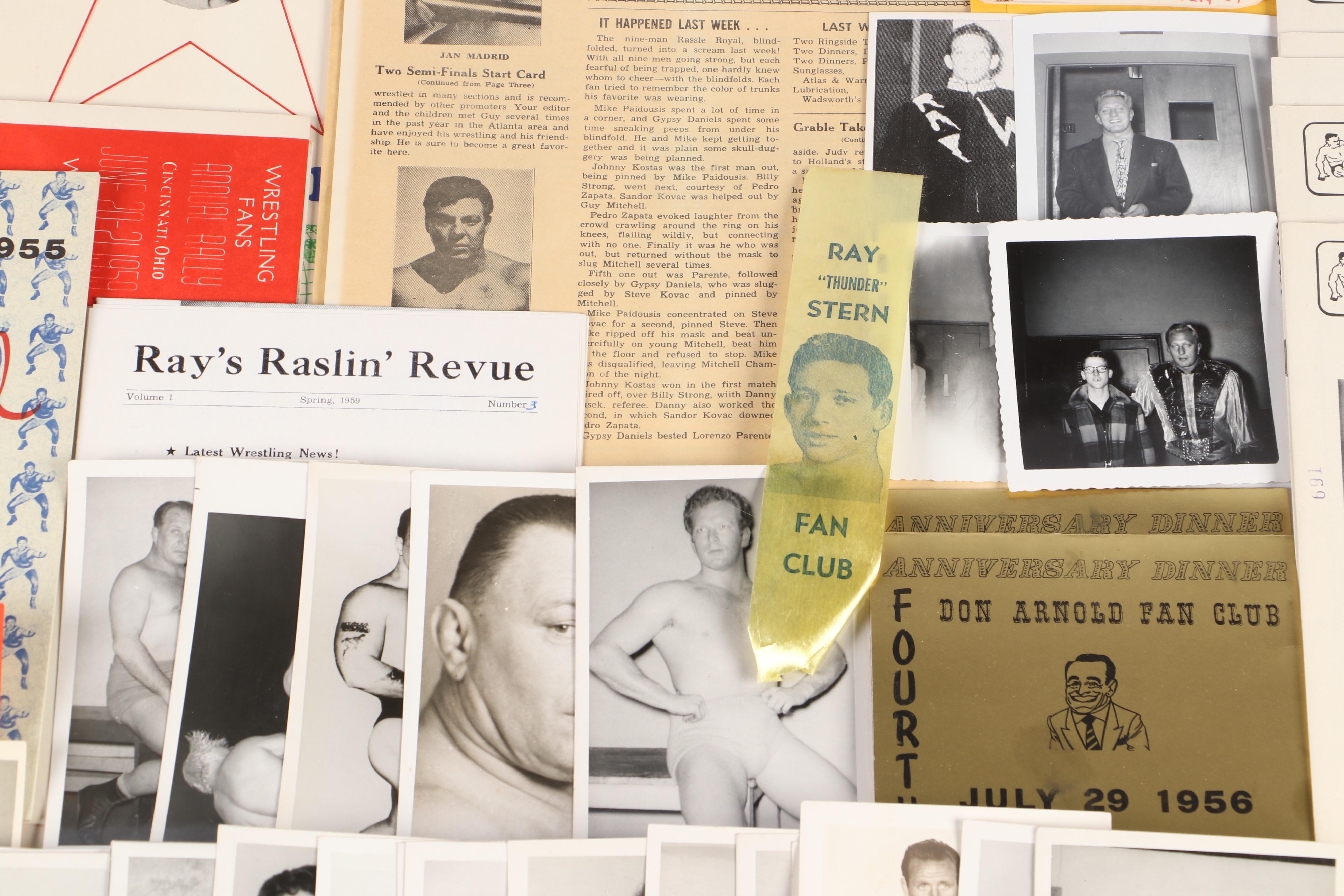 Vintage Wrestling Fan Club Membership Cards, Calendars, Signed Prints, and More