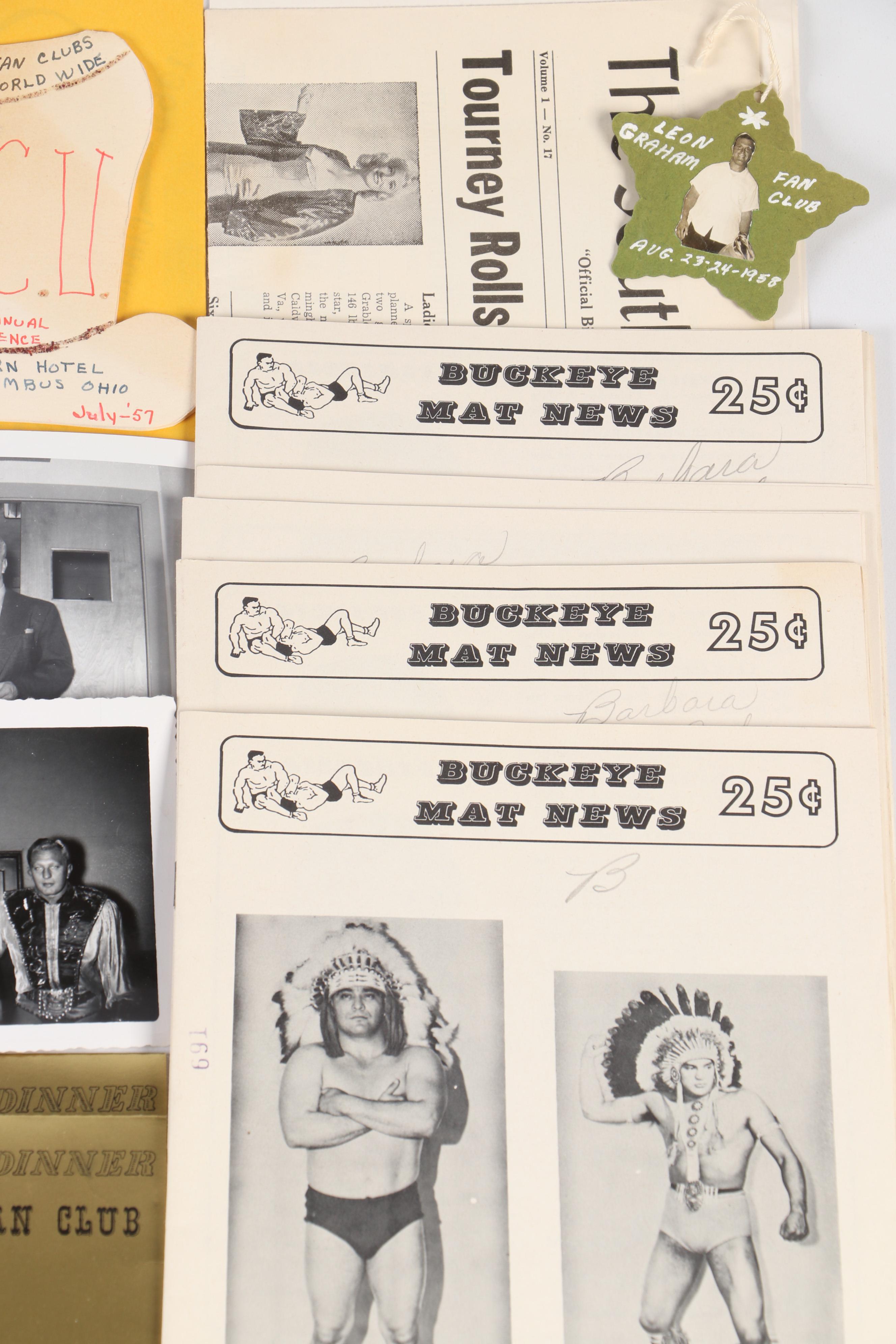 Vintage Wrestling Fan Club Membership Cards, Calendars, Signed Prints, and More