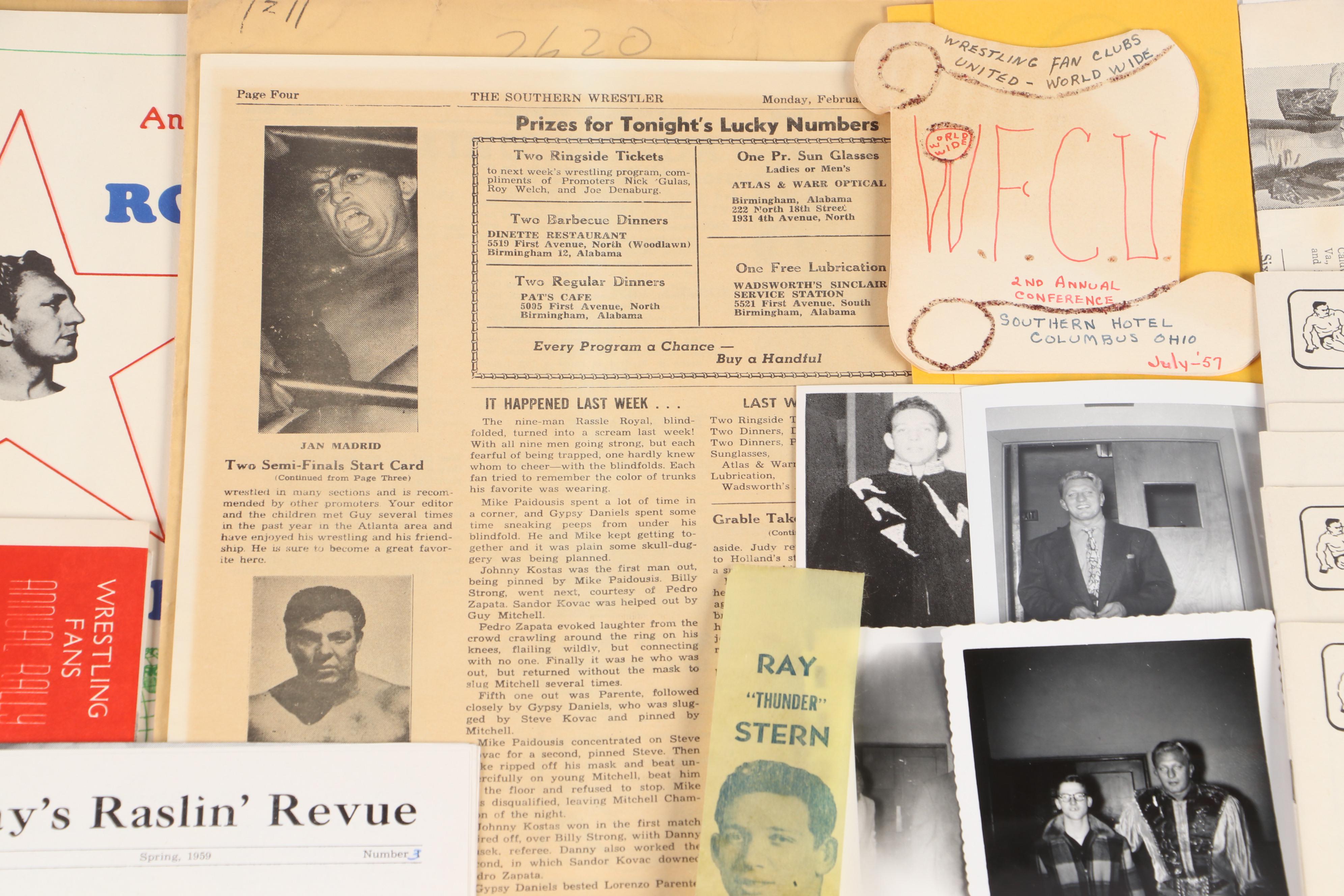 Vintage Wrestling Fan Club Membership Cards, Calendars, Signed Prints, and More