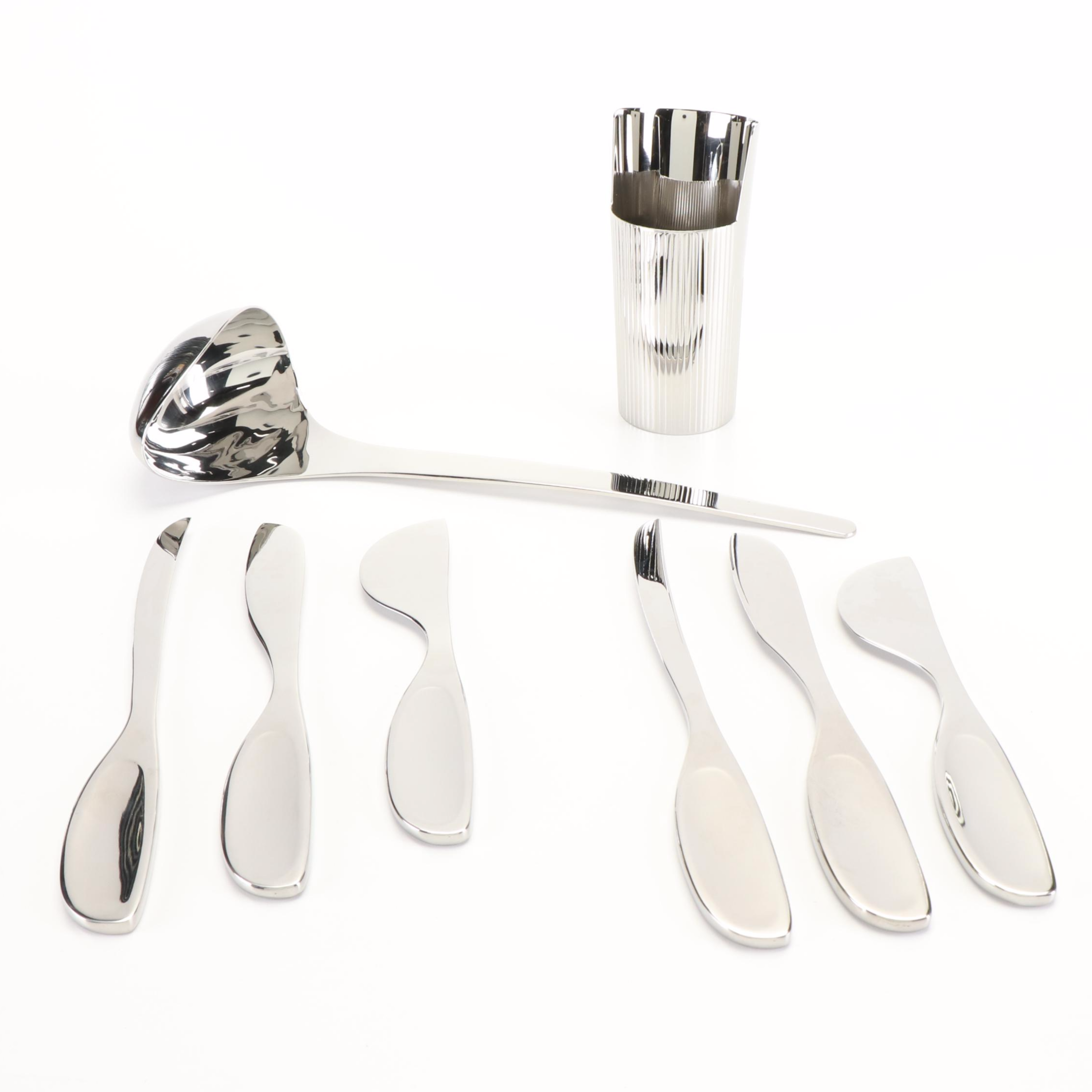 Georg Jensen Stainless Steel Ladle, Pitcher and Knife Set