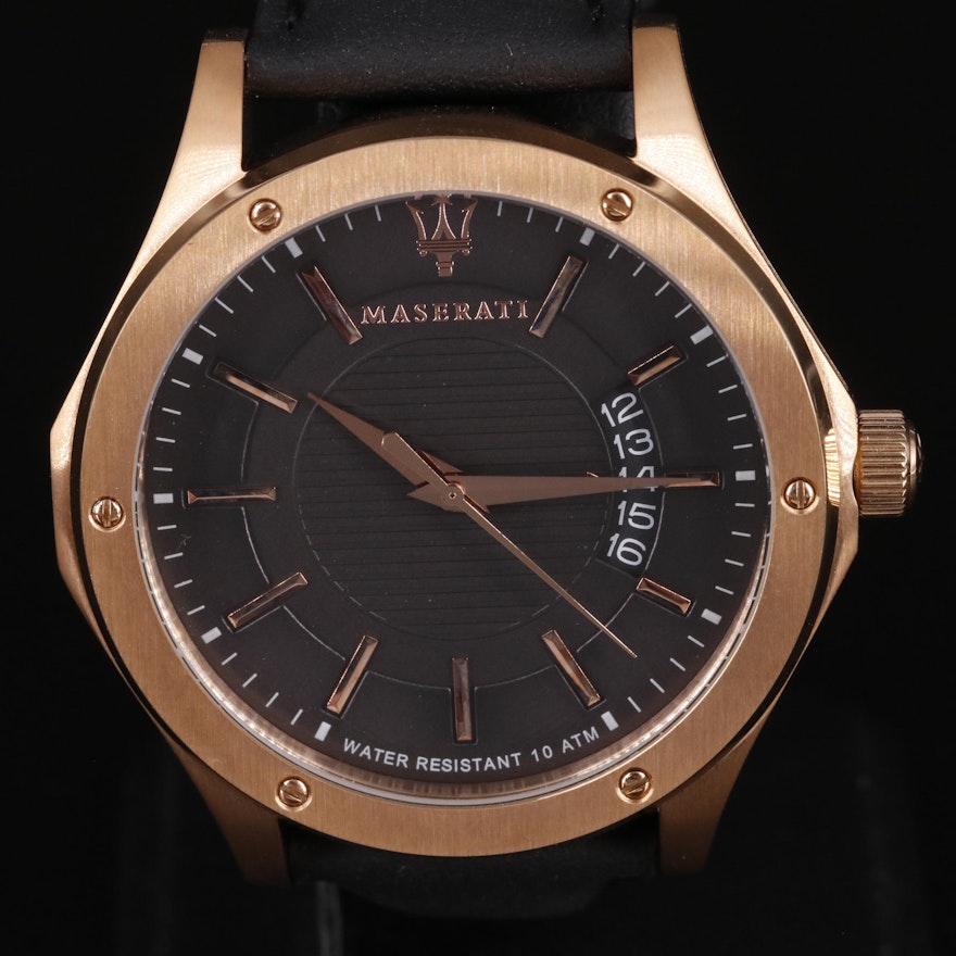 Maserati Circuito Black Dial Stainless Steel Quartz Wristwatch