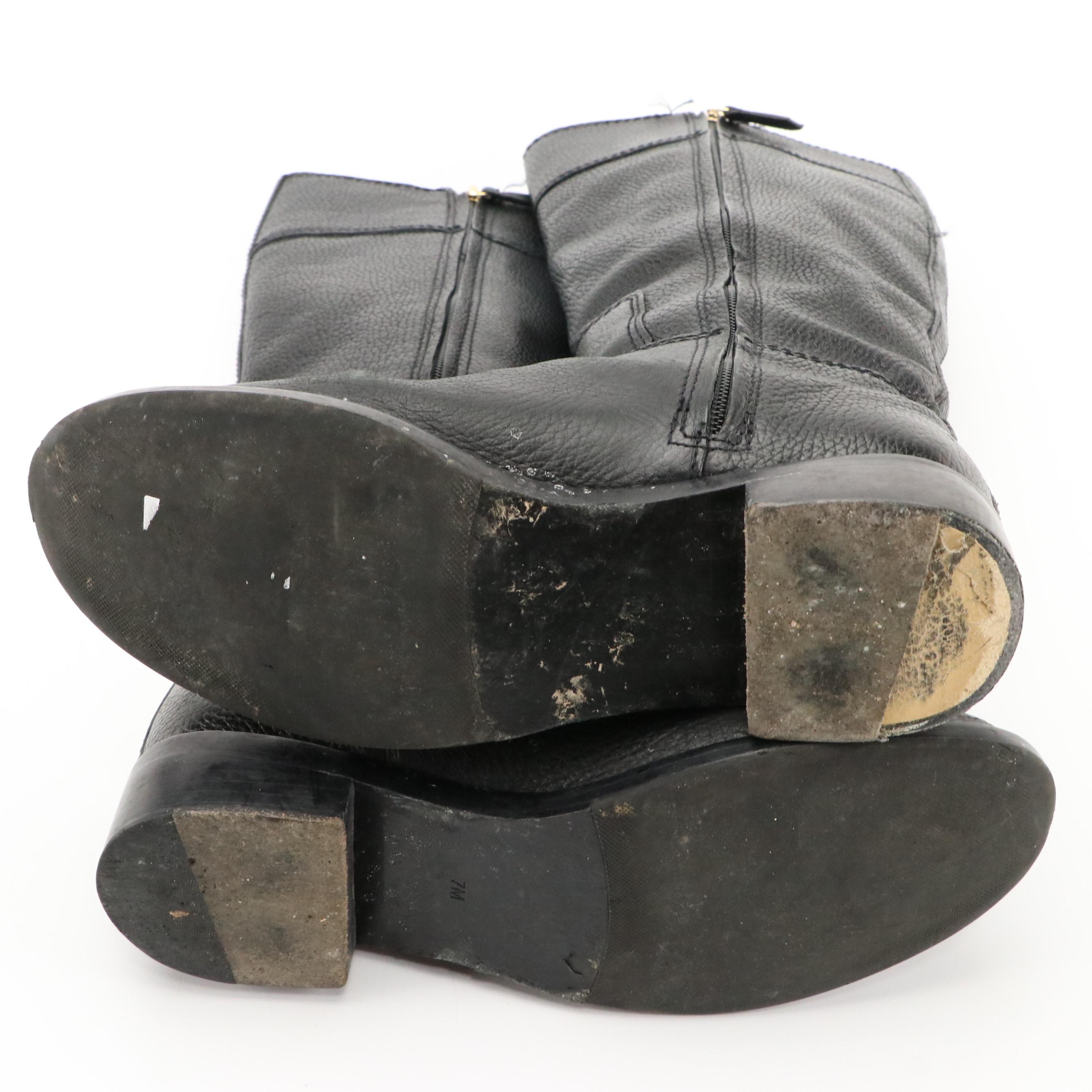 Tory Burch Tumble Leather Joanna Riding Boots with Box