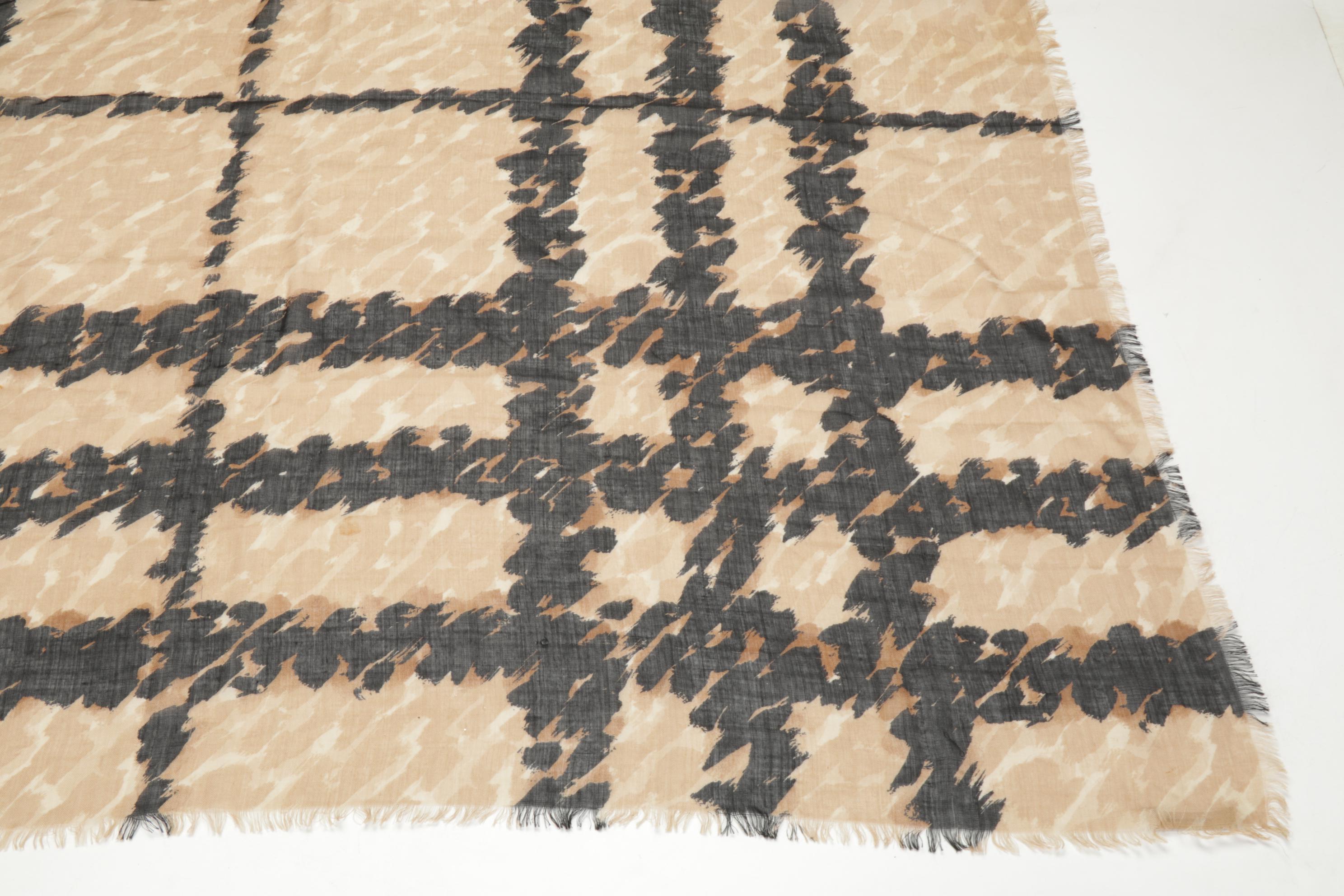 Burberry Wool Blend Lightweight Pashmina Scarf In Impressionistic Pattern