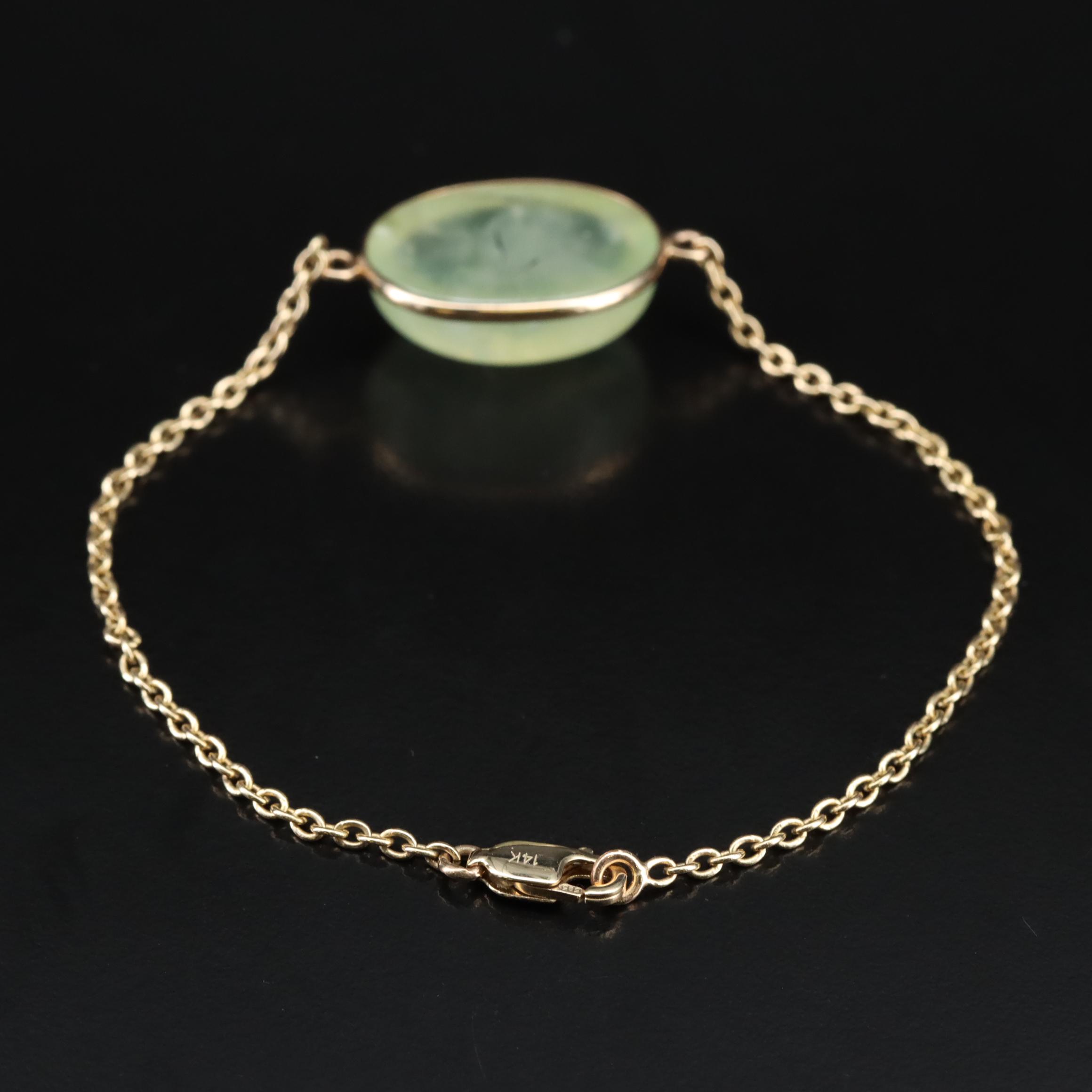 14K Prehnite Bracelet