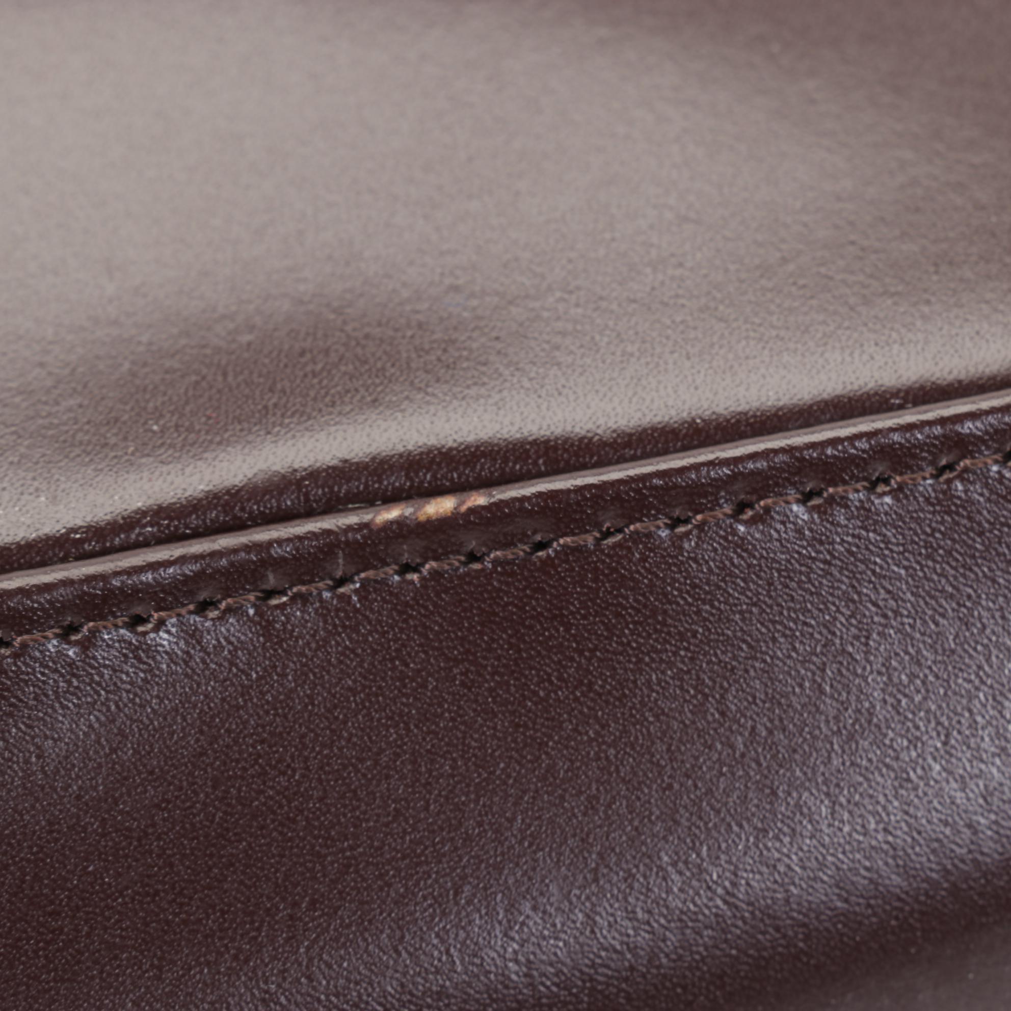 Longchamp Roseau Leather Shoulder Bag in Chocolate Brown With Dust Cover